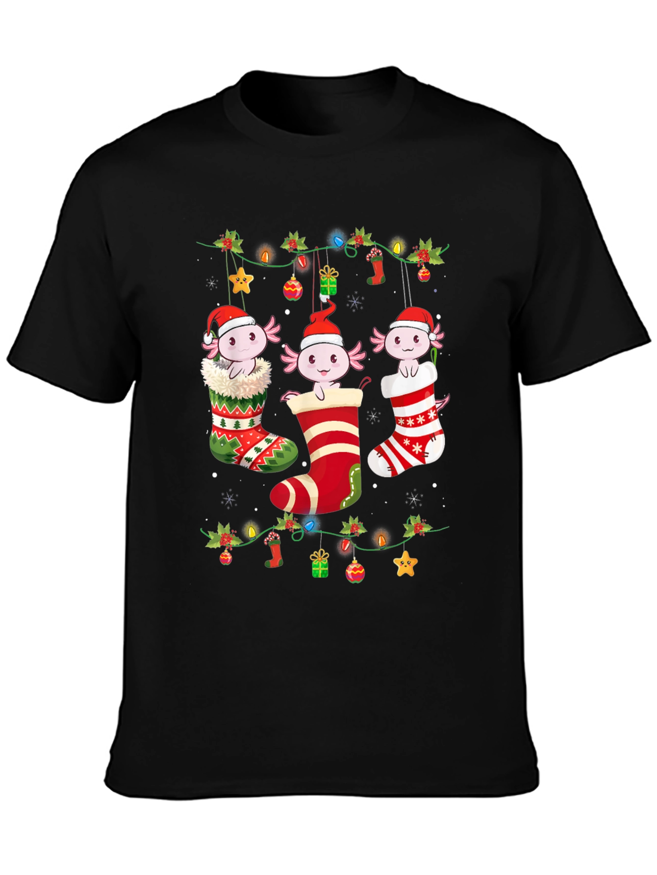 Christmas Axolotl Stocking T-Shirt