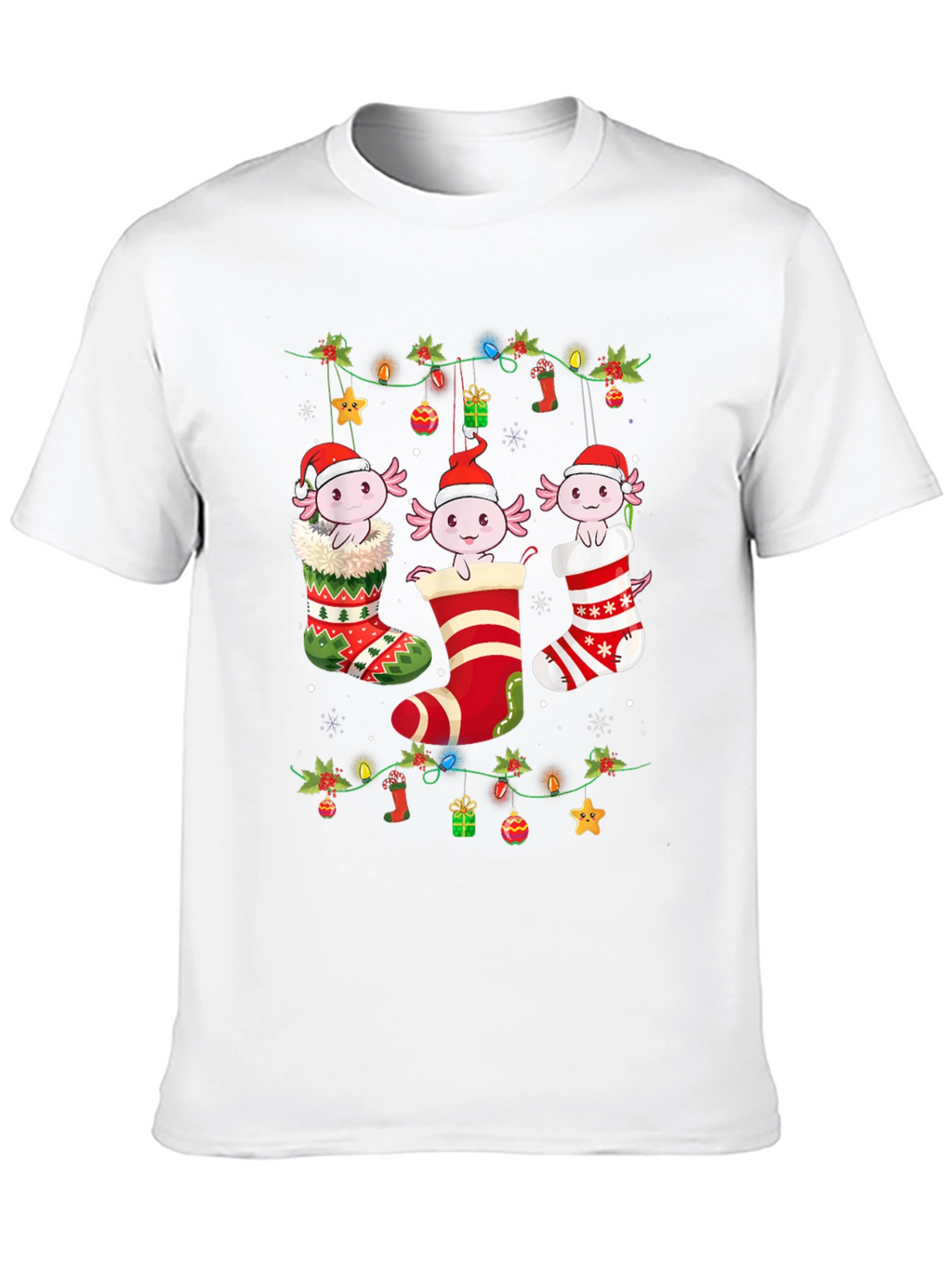 Christmas Axolotl Stocking T-Shirt