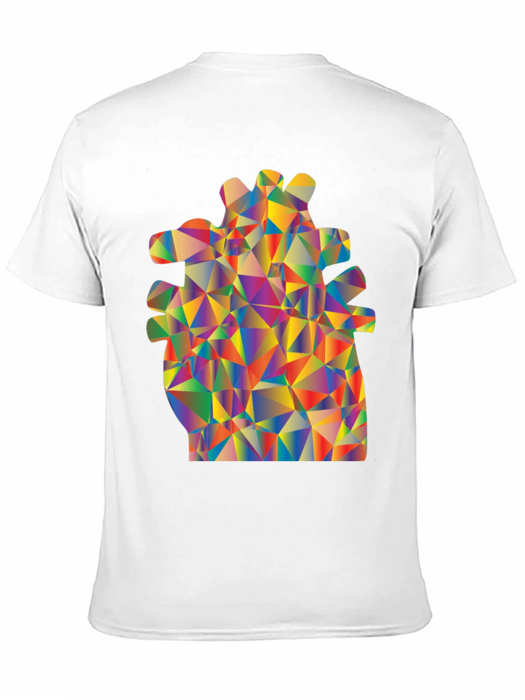 Geometric Heart Black T-Shirt - Vivid Art