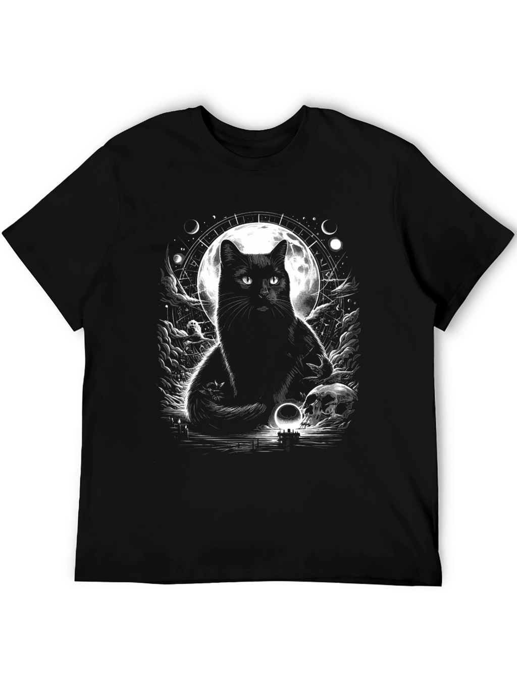 Mystic Cat Graphic Tee - Lunar Black Cat Shirt