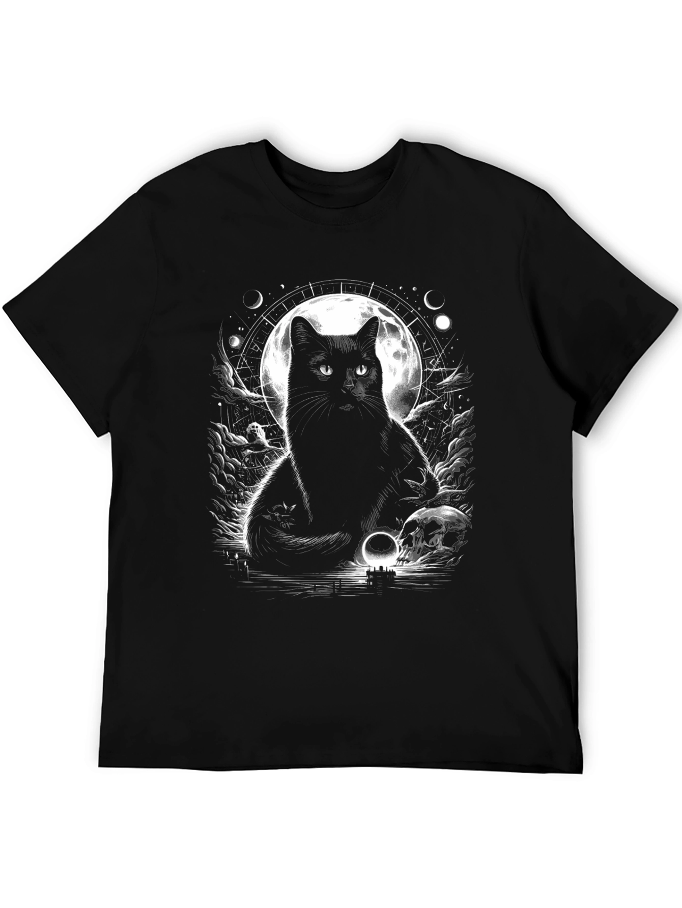 Mystic Cat Graphic Tee - Lunar Black Cat Shirt