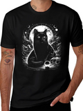 Mystic Cat Graphic Tee - Lunar Black Cat Shirt