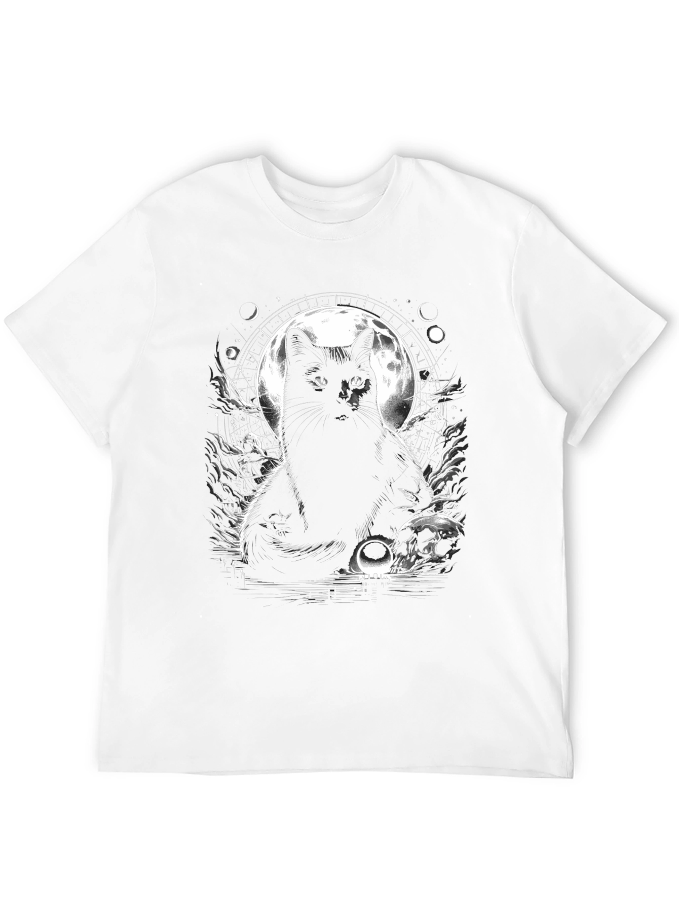 Mystic Cat Graphic Tee - Lunar Black Cat Shirt