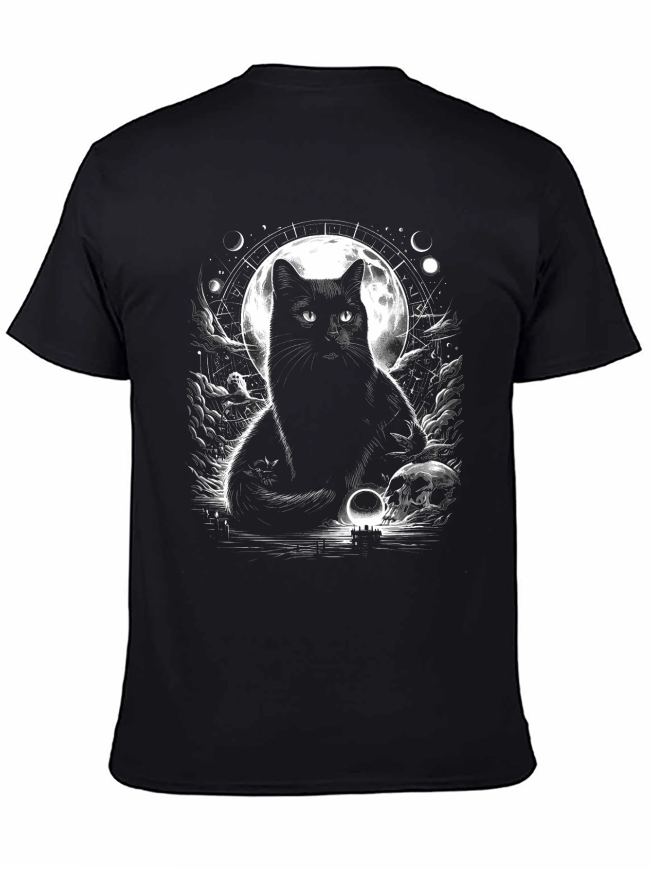 Mystic Cat Graphic Tee - Lunar Black Cat Shirt