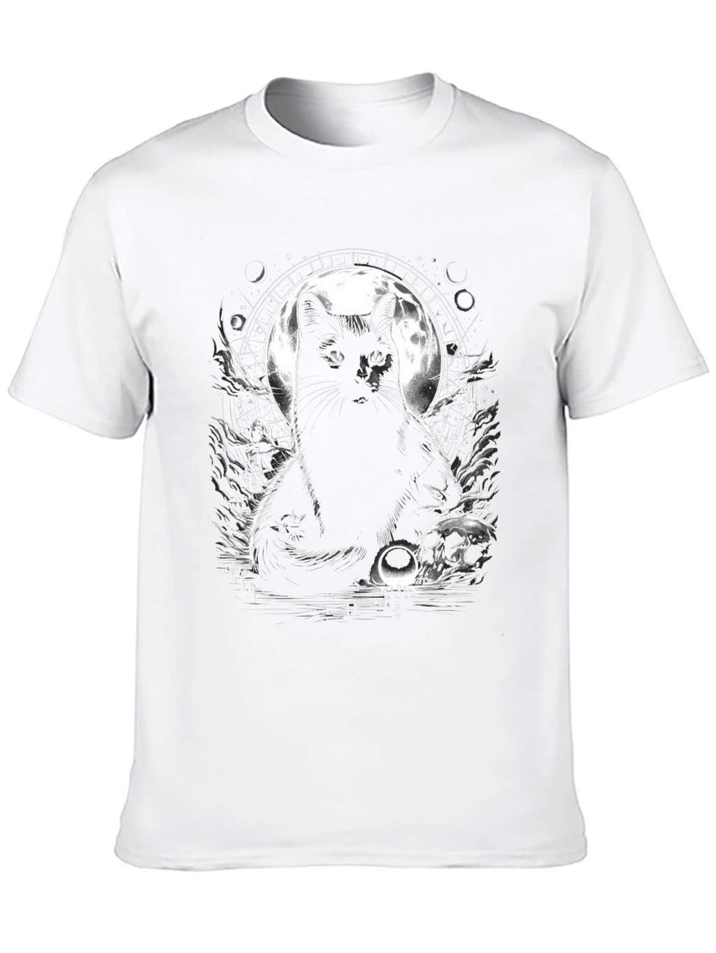 Mystic Cat Graphic Tee - Lunar Black Cat Shirt