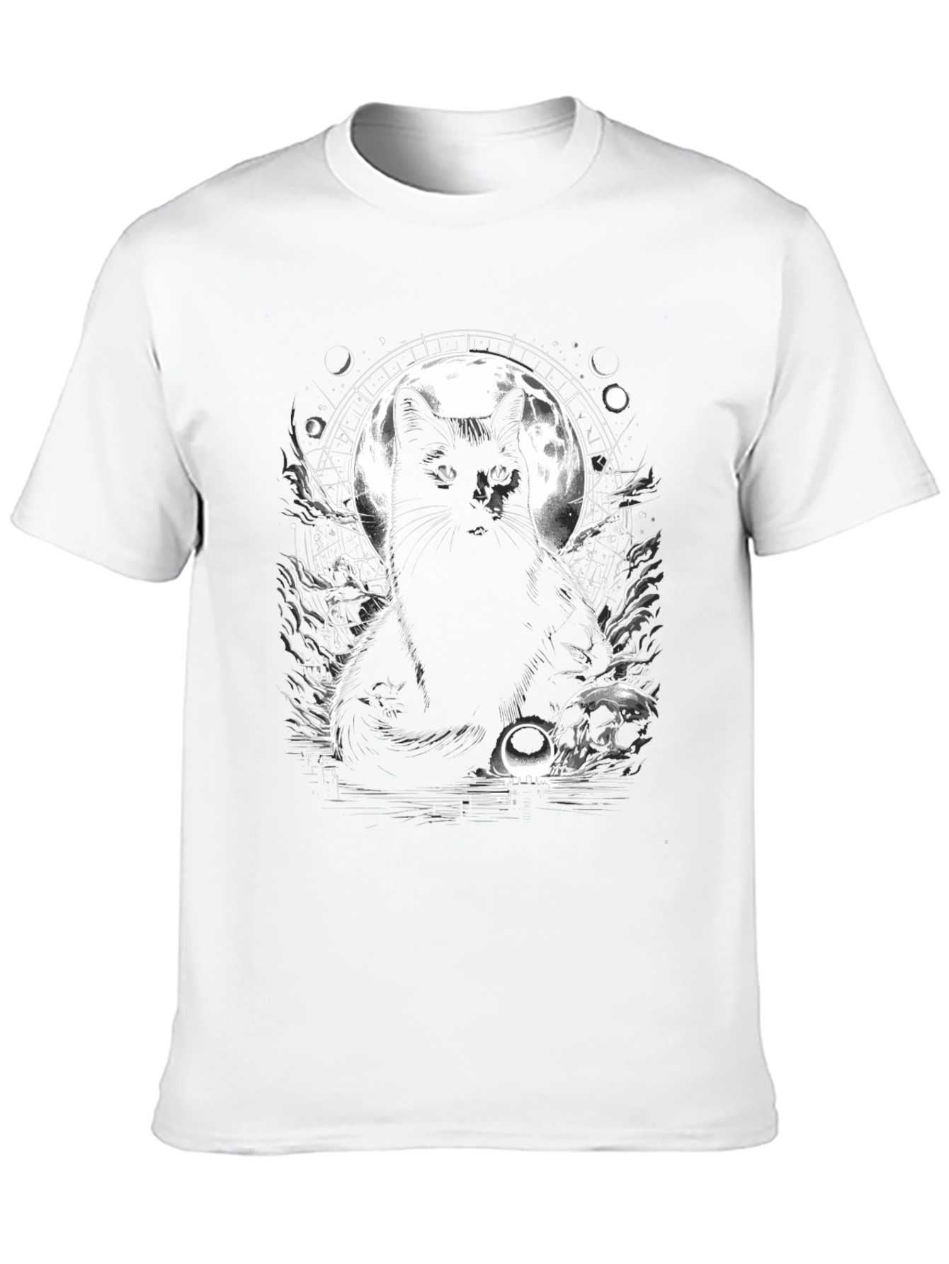 Mystic Cat Graphic Tee - Lunar Black Cat Shirt
