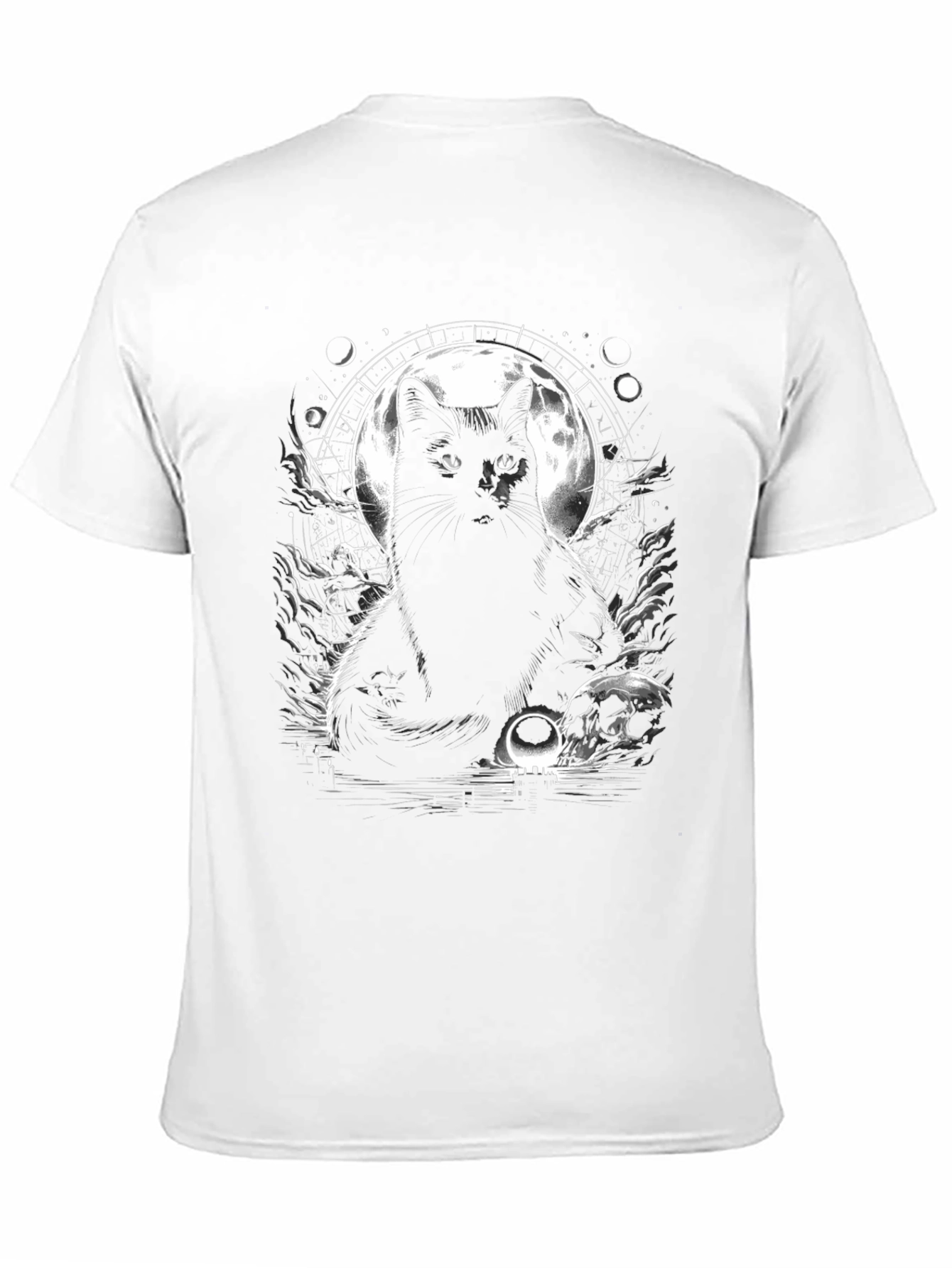Mystic Cat Graphic Tee - Lunar Black Cat Shirt