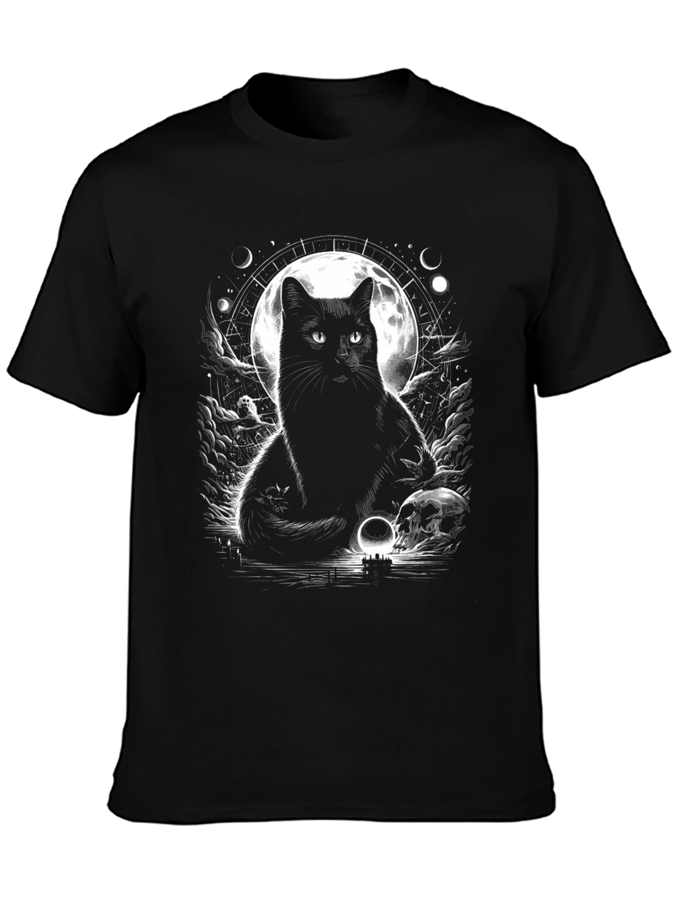 Mystic Cat Graphic Tee - Lunar Black Cat Shirt
