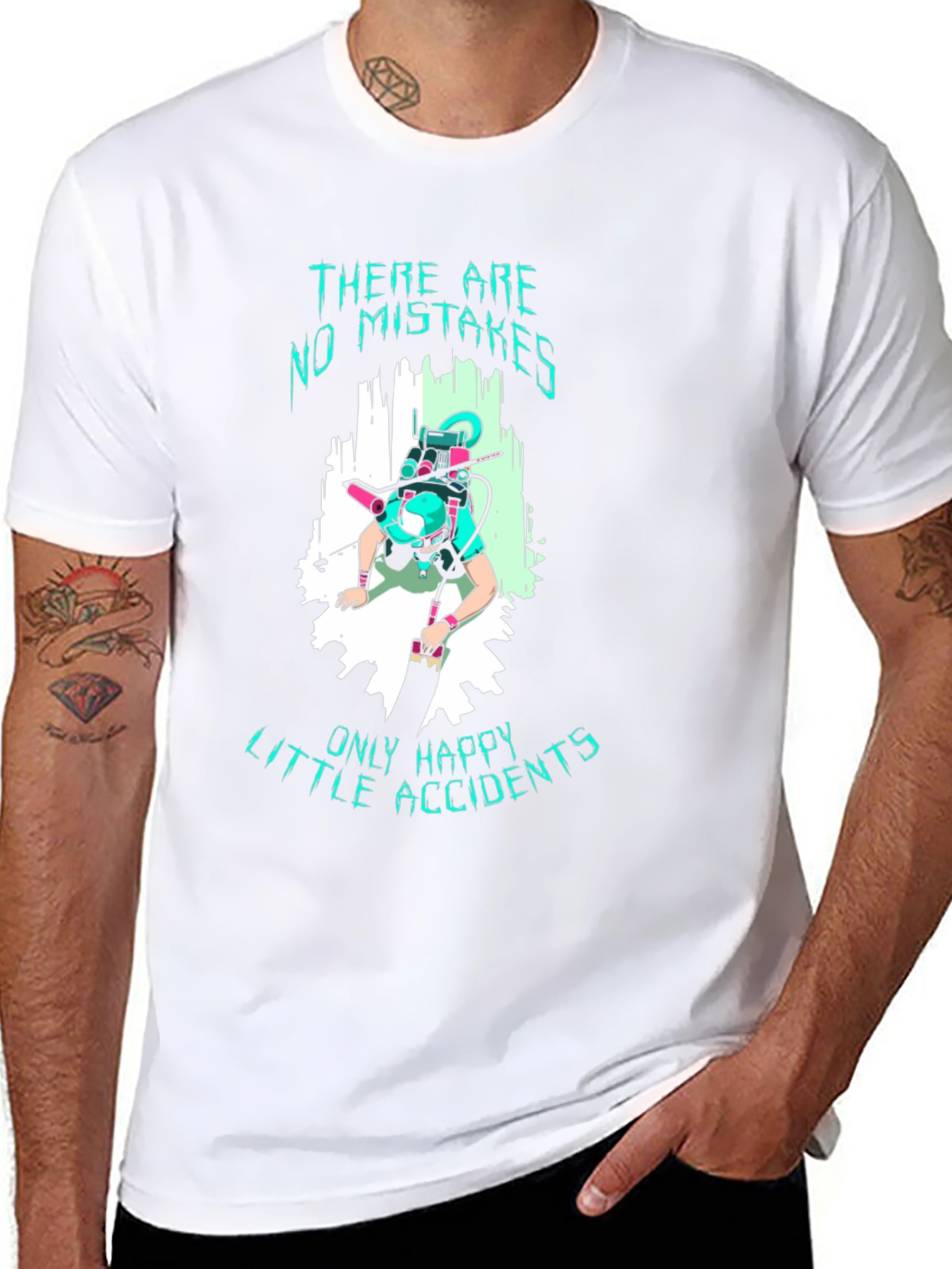 No Mistakes Happy Accidents Black T-Shirt