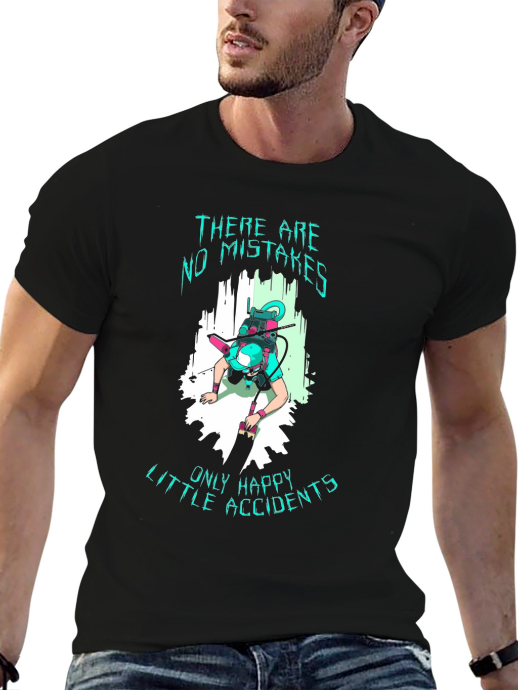 No Mistakes Happy Accidents Black T-Shirt