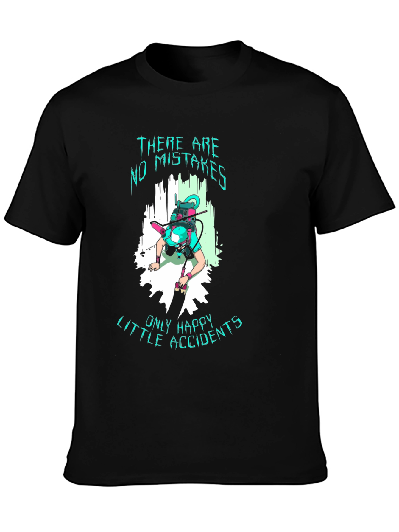 No Mistakes Happy Accidents Black T-Shirt