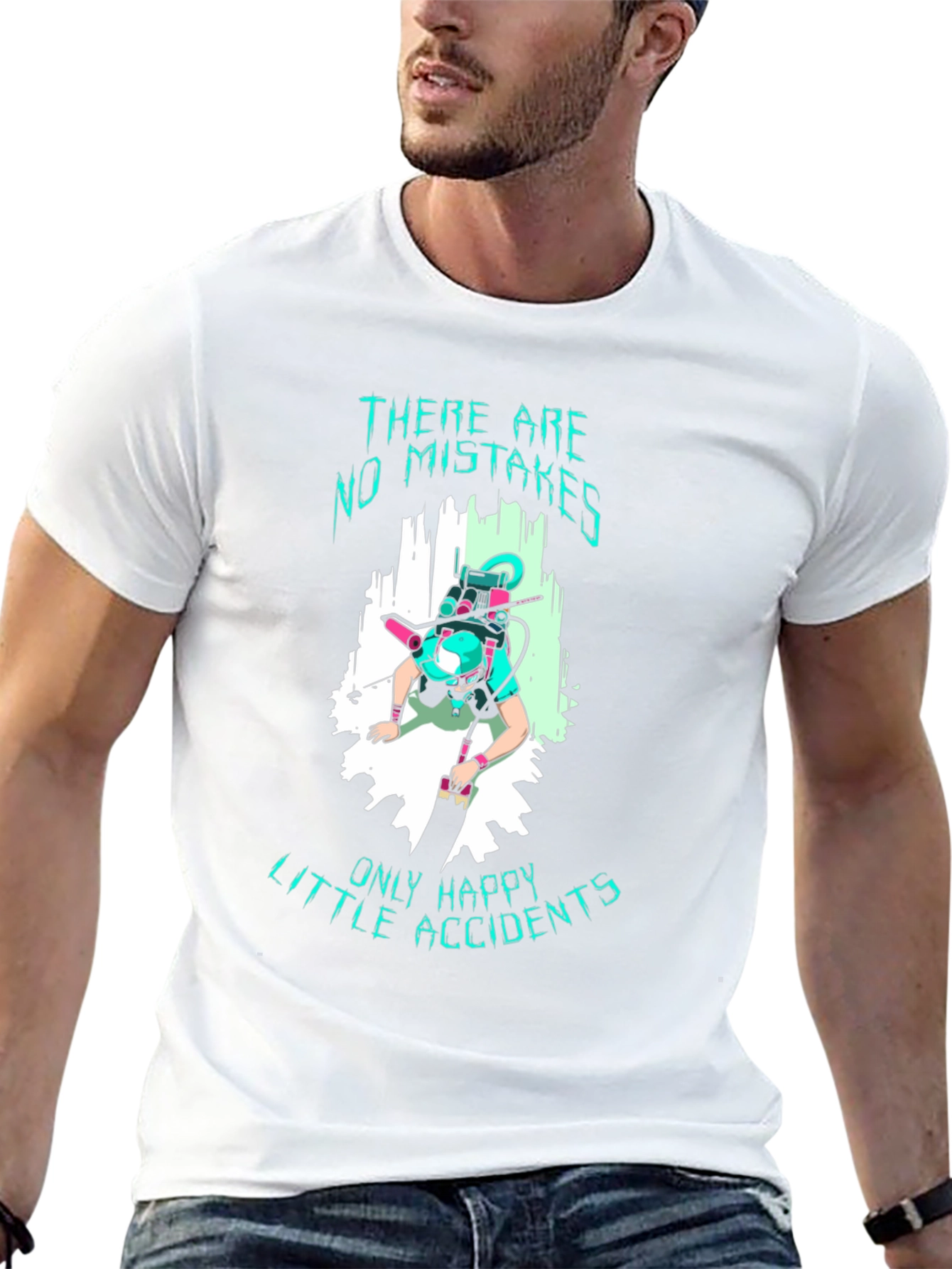 No Mistakes Happy Accidents Black T-Shirt