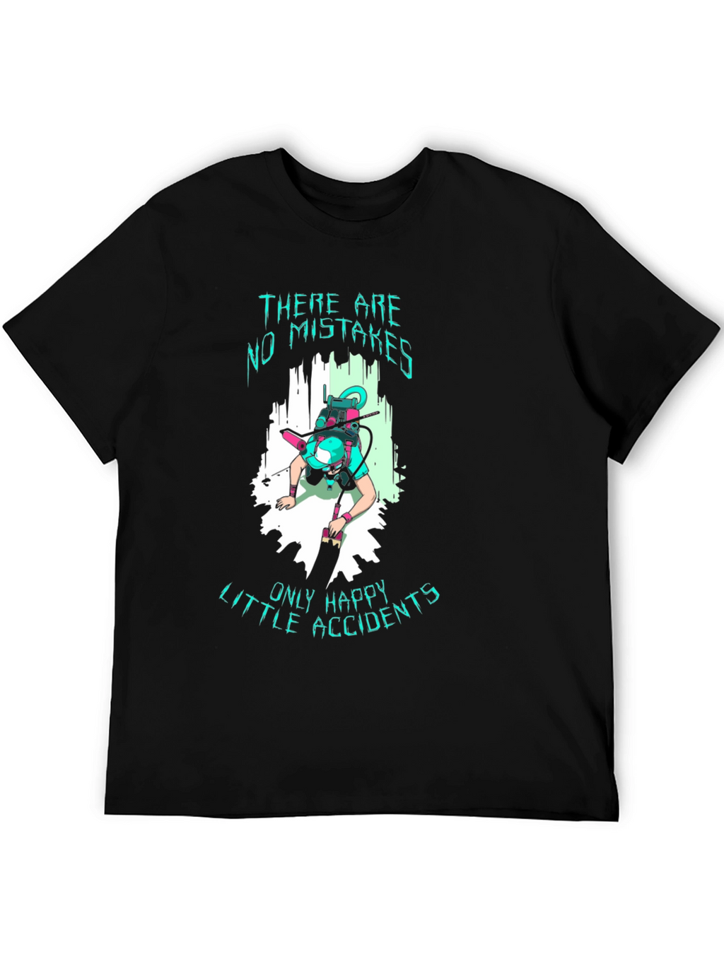 No Mistakes Happy Accidents Black T-Shirt