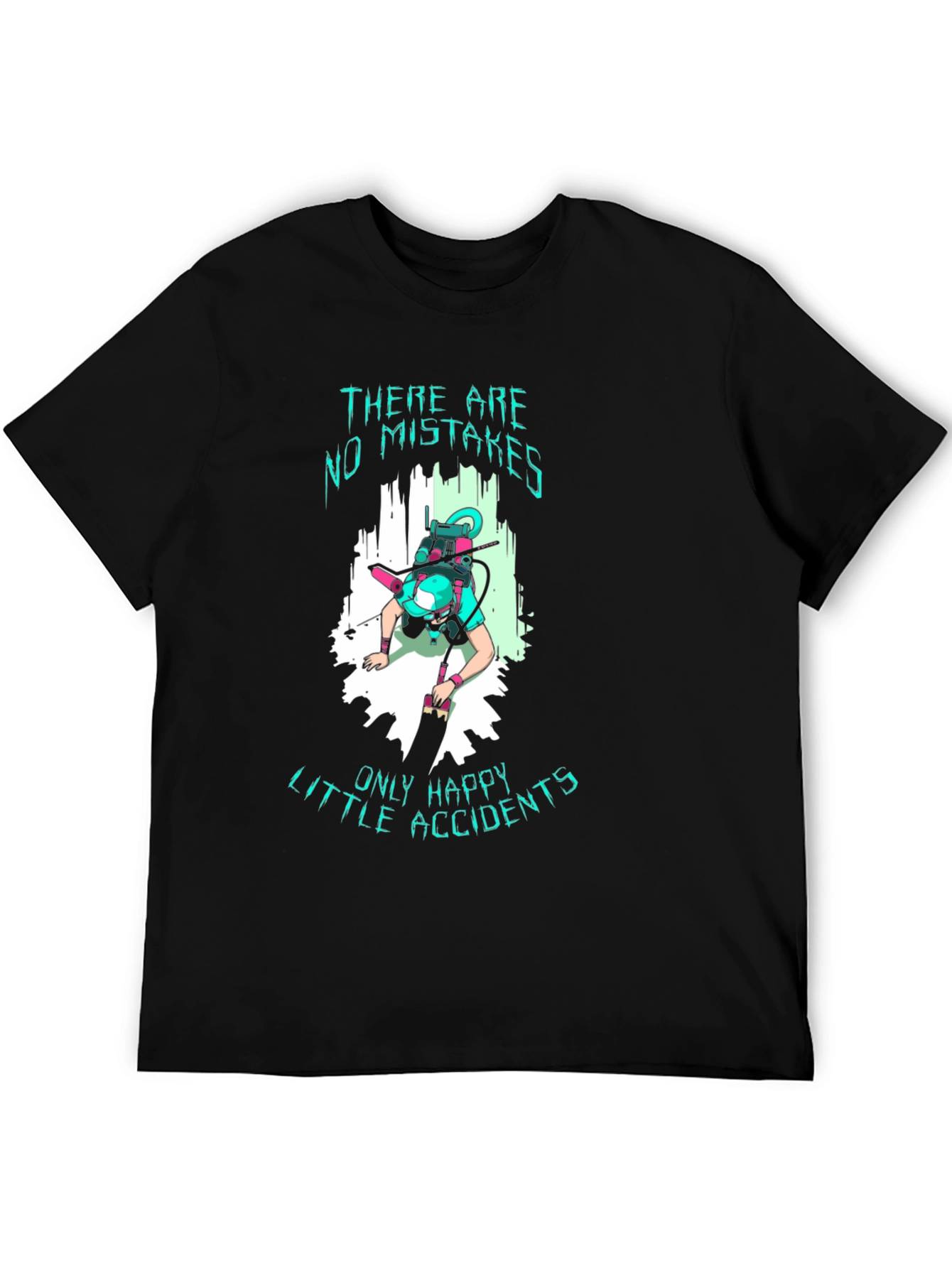 No Mistakes Happy Accidents Black T-Shirt