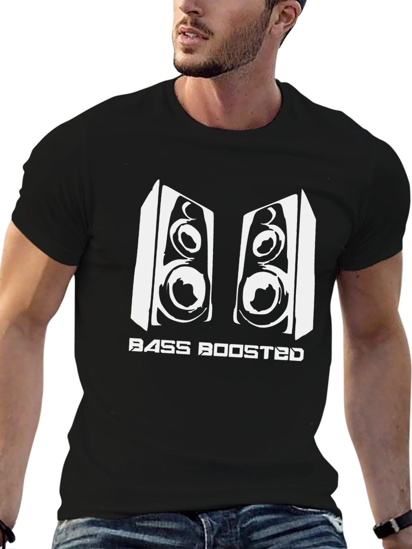 Bass Boosted Graphic Tee - Black