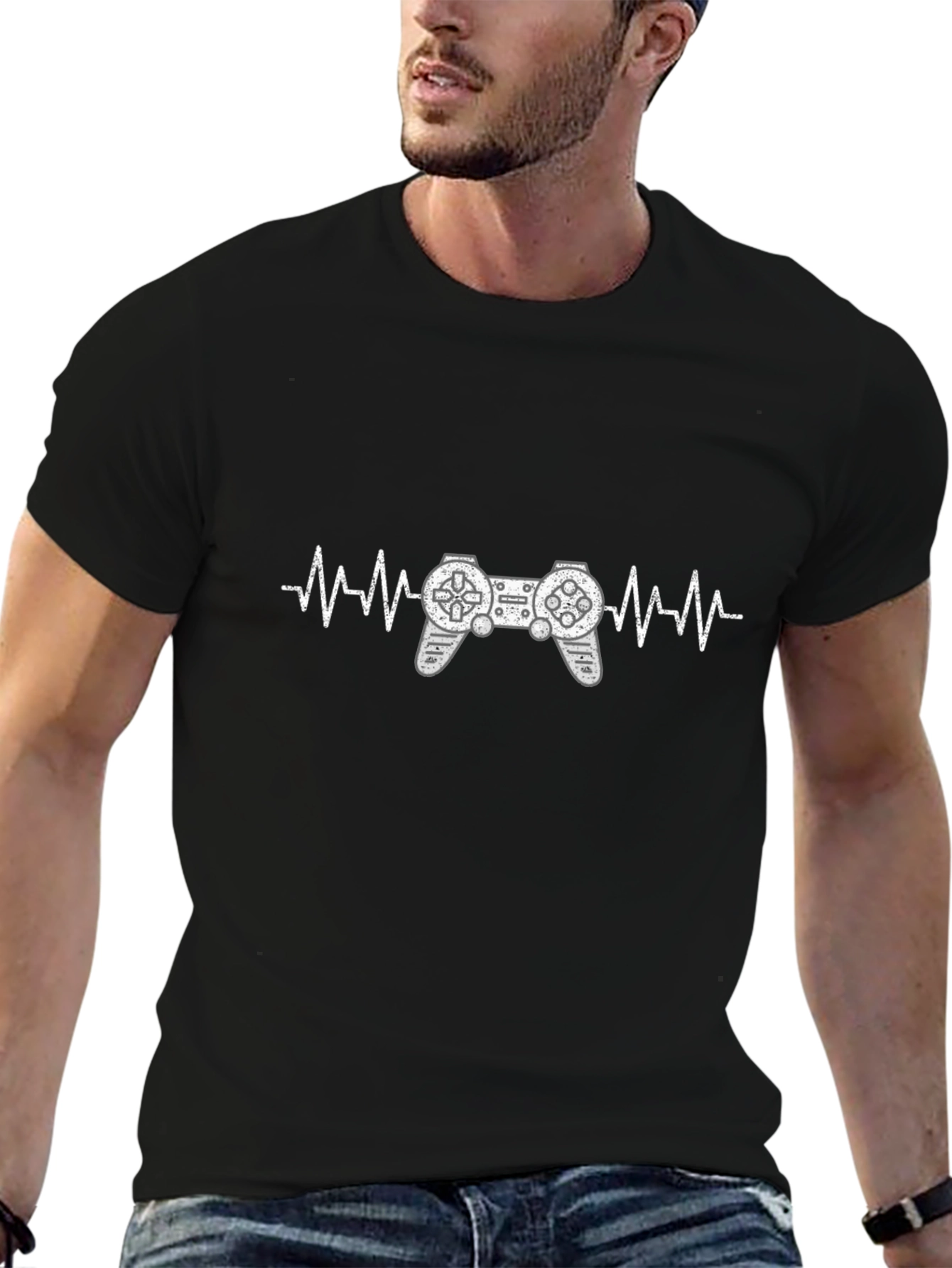 Gamer Heartbeat T-Shirt - Black