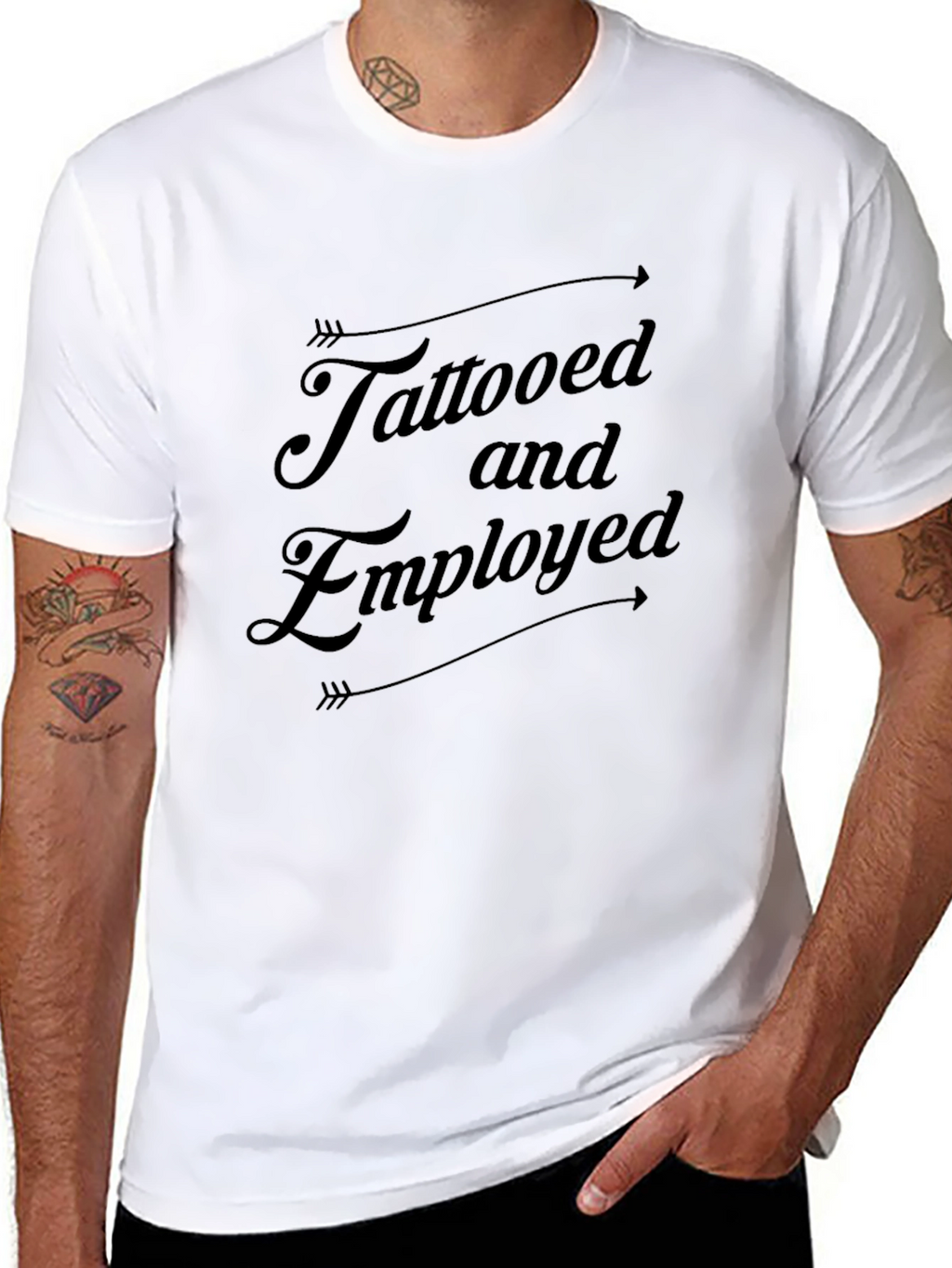 Tattooed and Employed Black Graphic T-Shirt