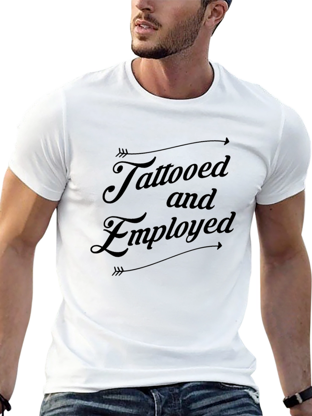 Tattooed and Employed Black Graphic T-Shirt