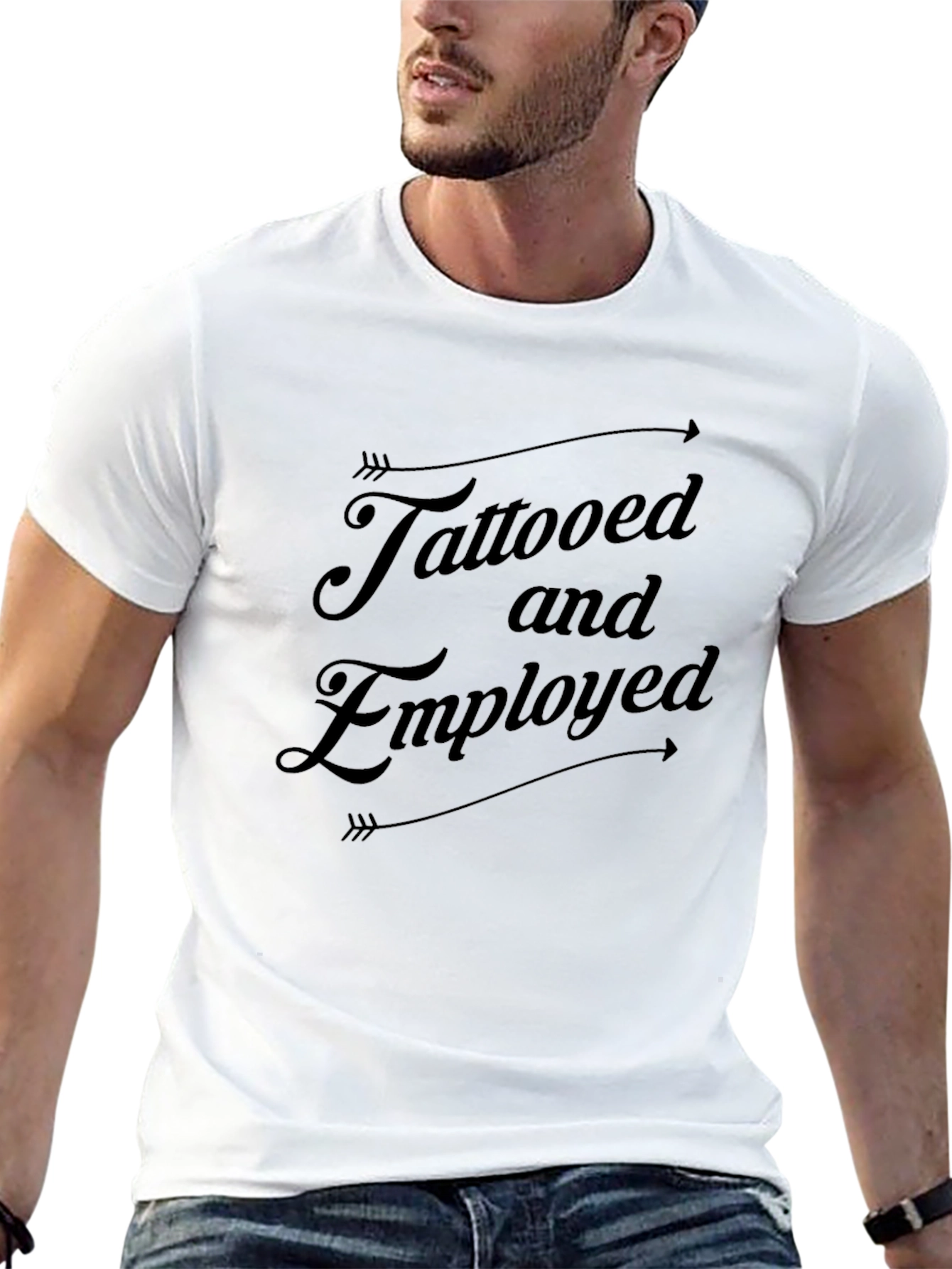 Tattooed and Employed Black Graphic T-Shirt