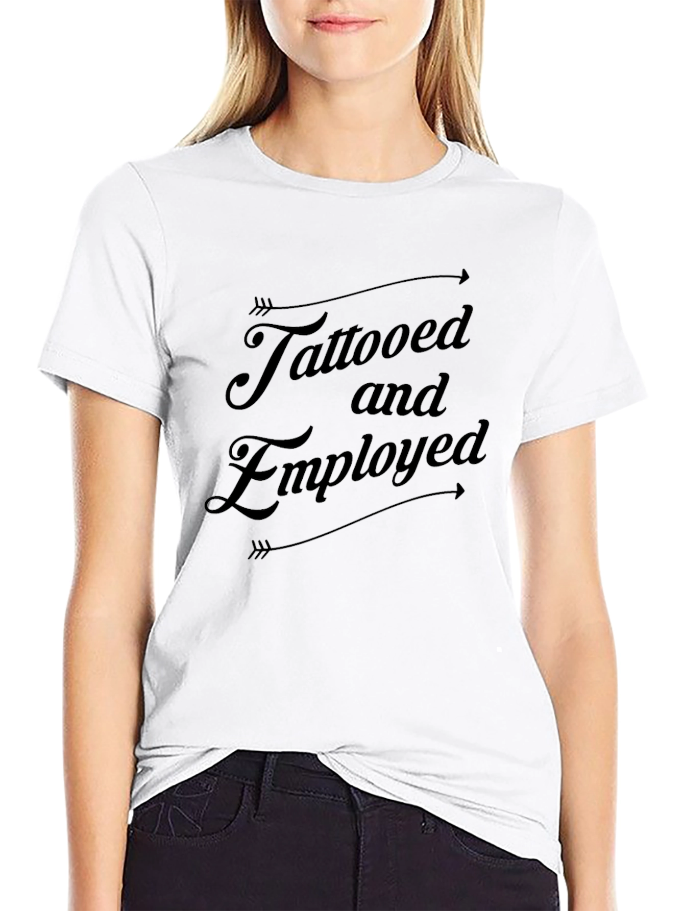 Tattooed and Employed Black Graphic T-Shirt