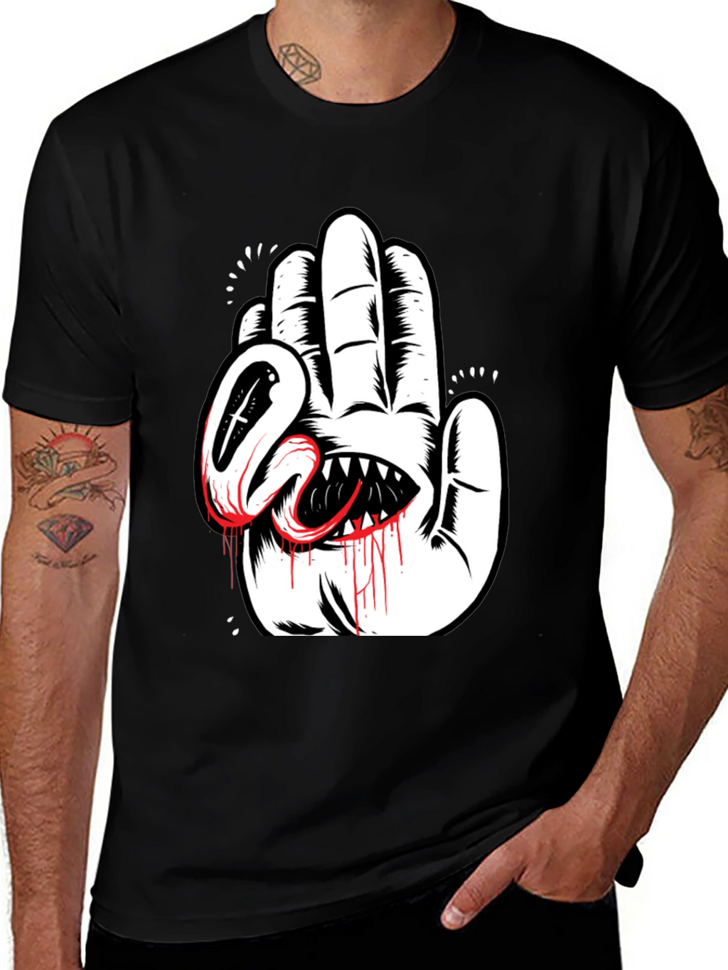Hand Monster Graphic Tee - Black