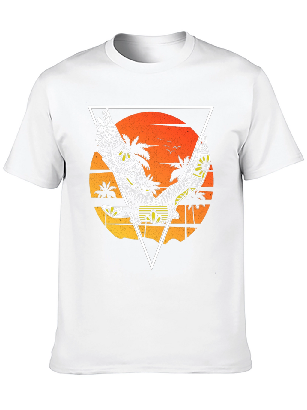 Tropical Bird Graphic Tee - Black