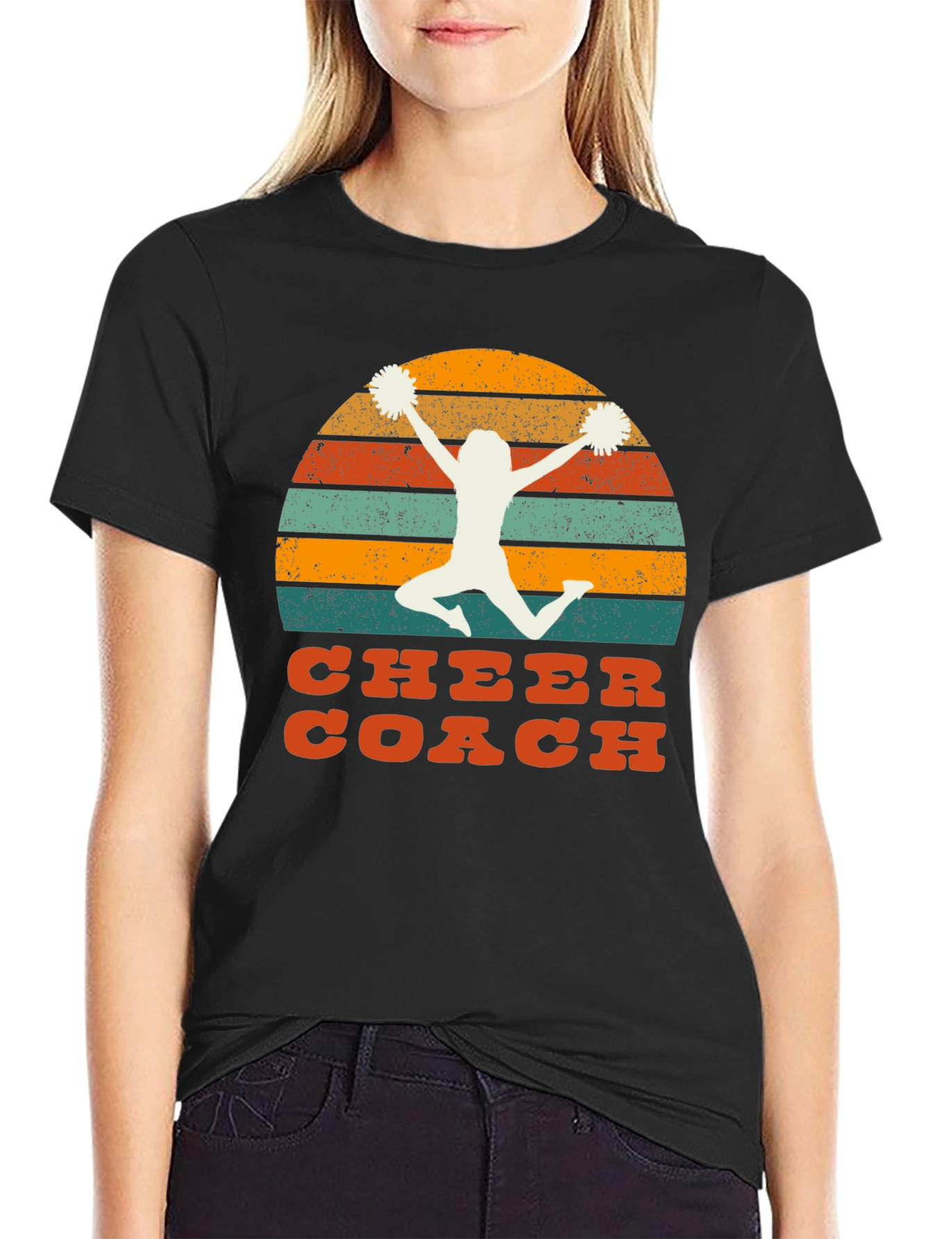 Retro Cheer Coach Graphic T-Shirt