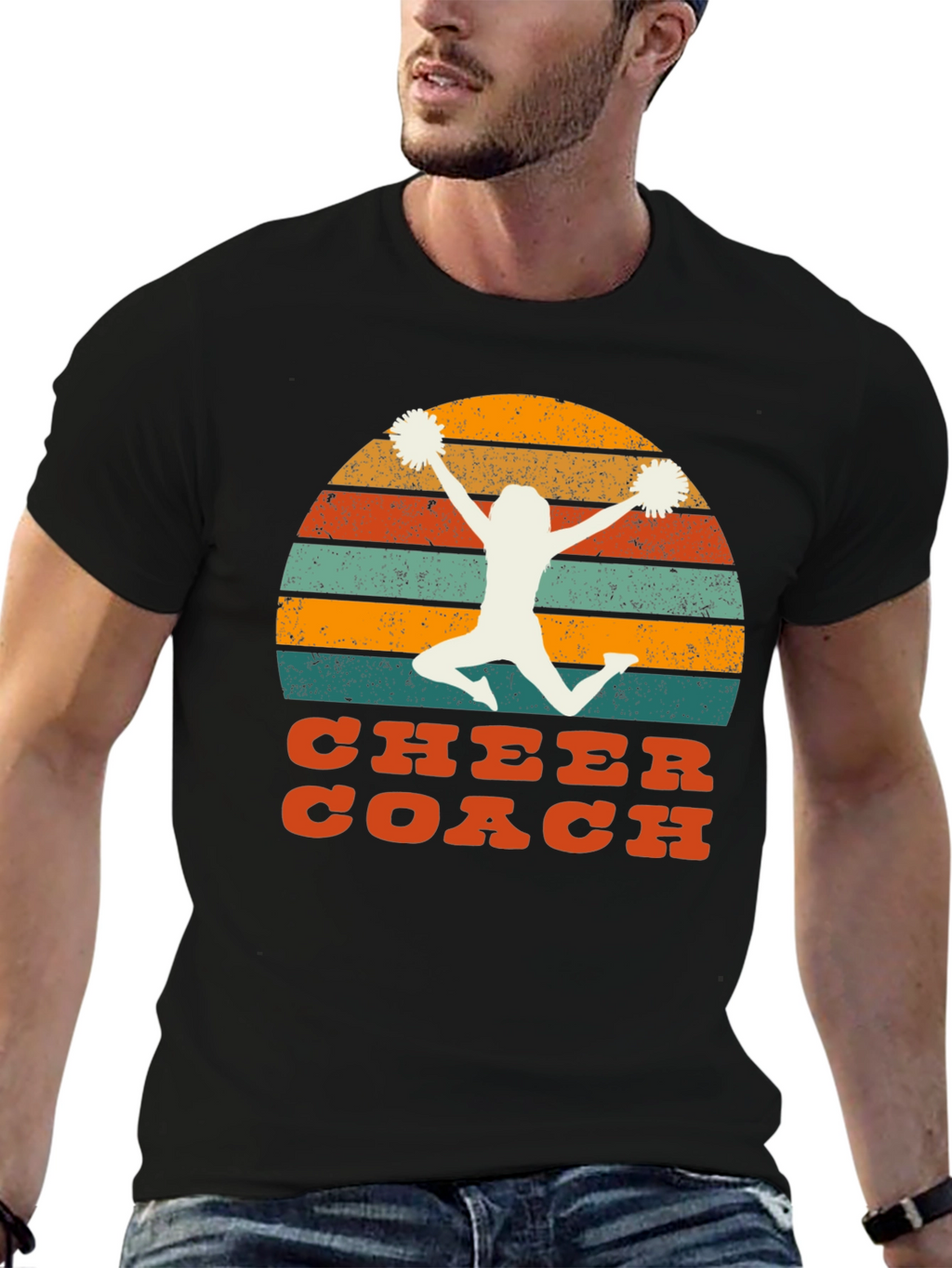 Retro Cheer Coach Graphic T-Shirt