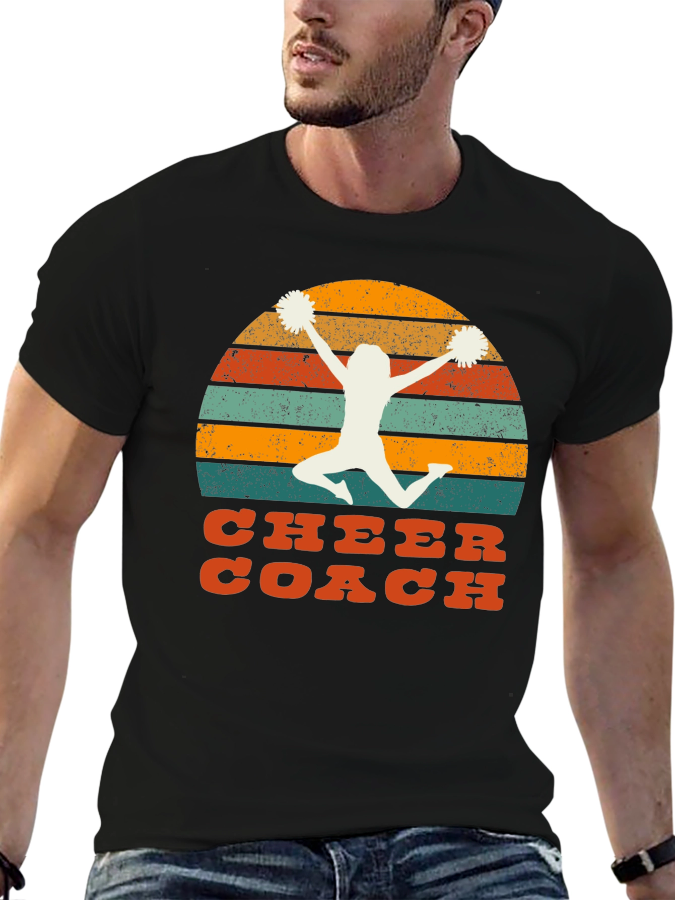 Retro Cheer Coach Graphic T-Shirt