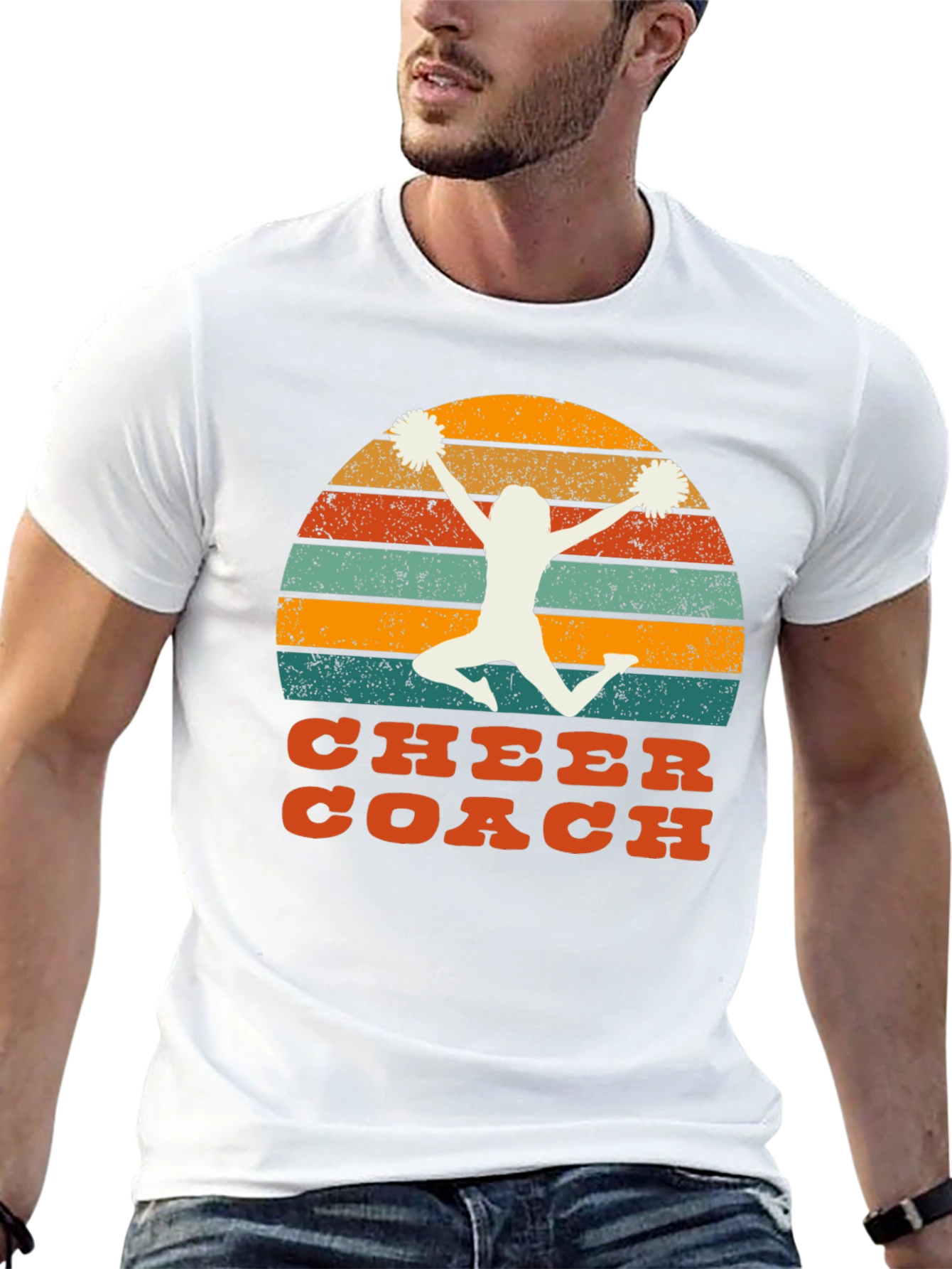 Retro Cheer Coach Graphic T-Shirt