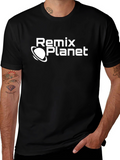Remix Planet Black T-Shirt - Graphic Design