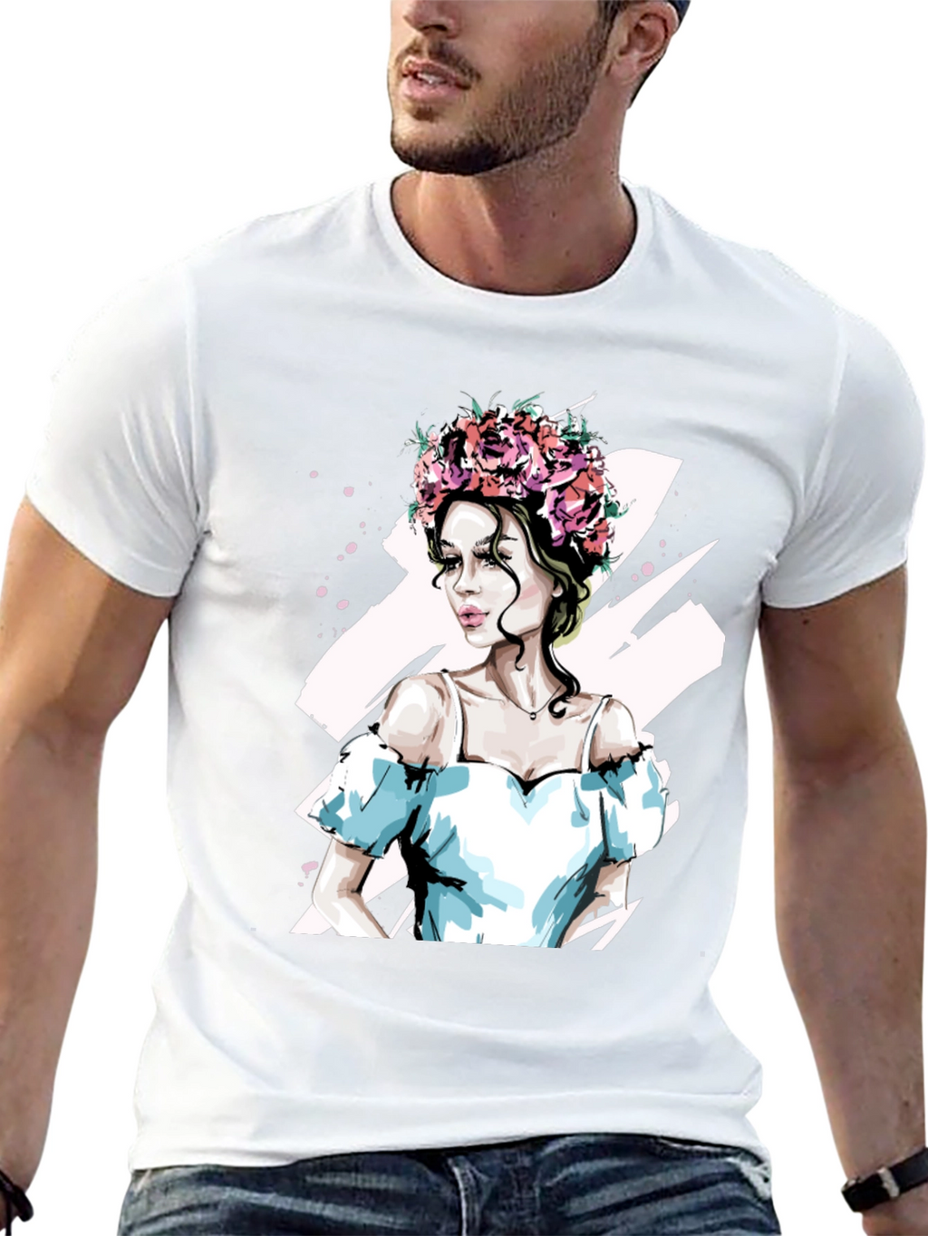Floral Crown Woman Graphic Tee
