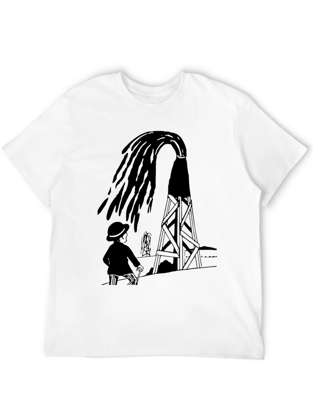 Oil Derrick Graphic Tee - Black