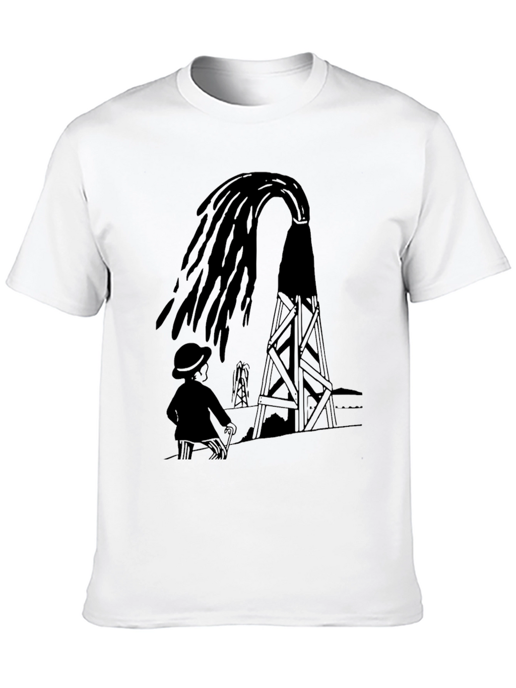Oil Derrick Graphic Tee - Black