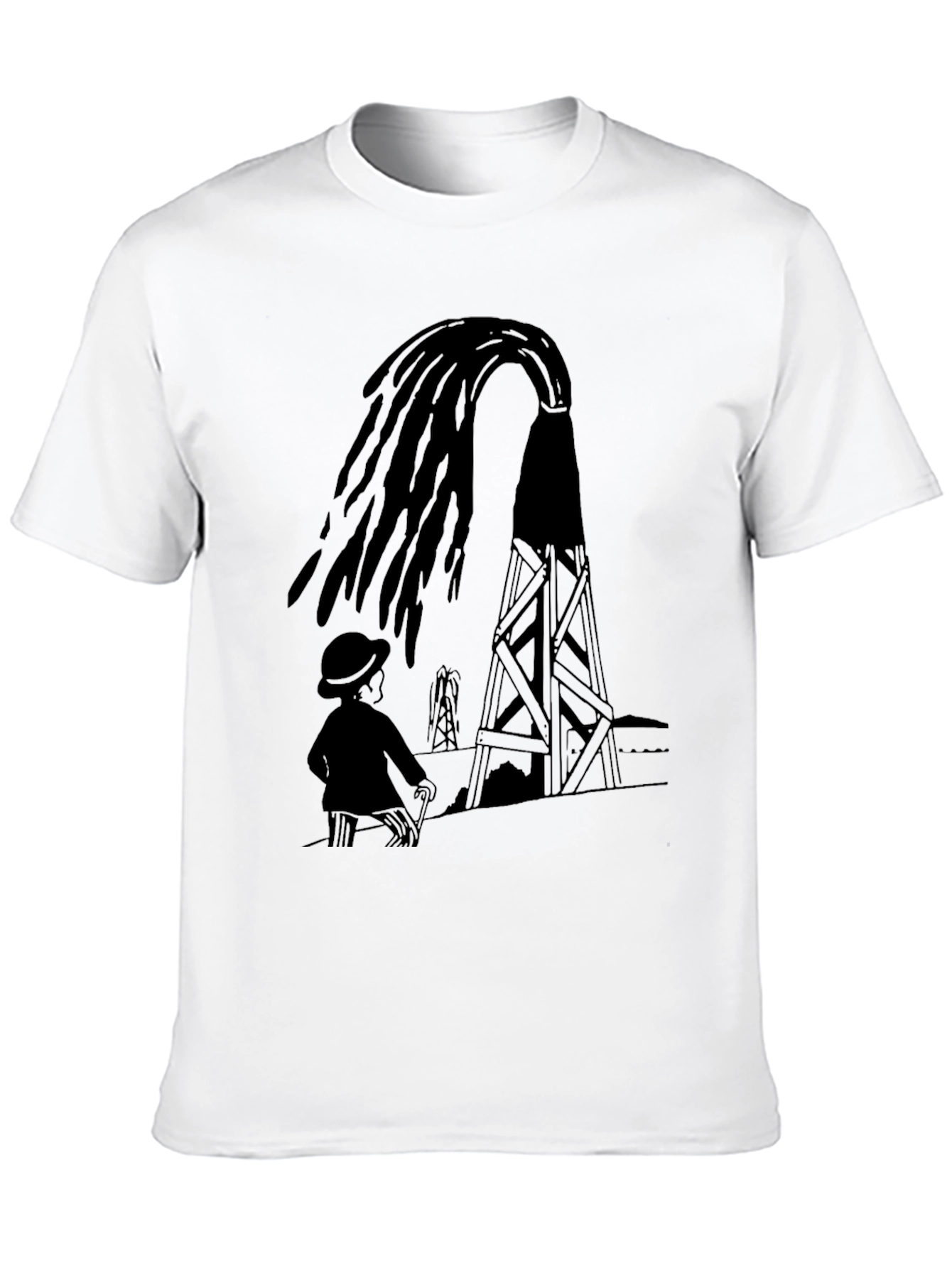 Oil Derrick Graphic Tee - Black