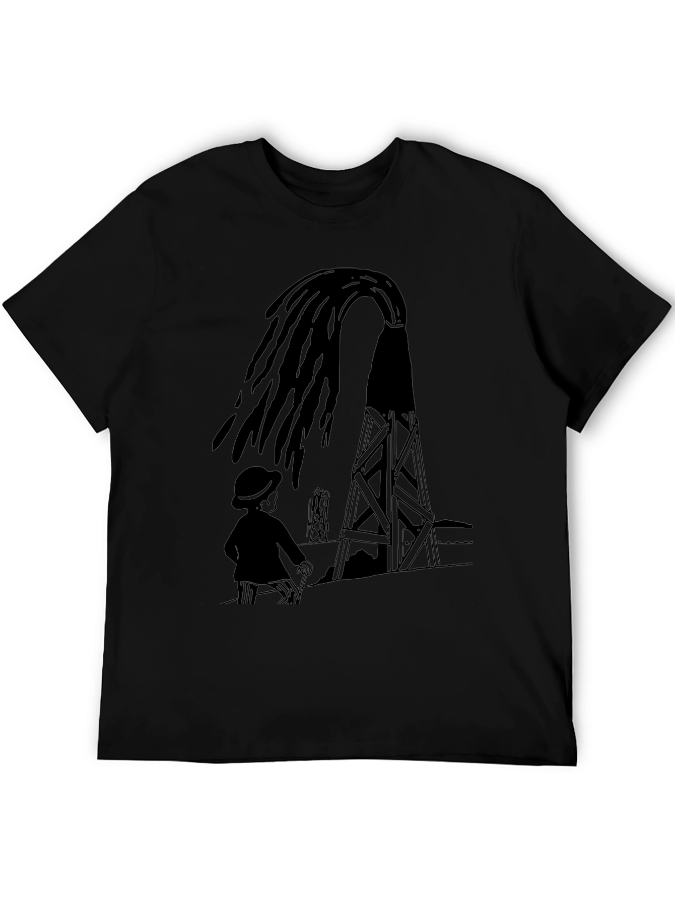 Oil Derrick Graphic Tee - Black