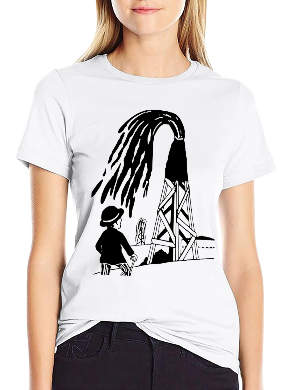 Oil Derrick Graphic Tee - Black