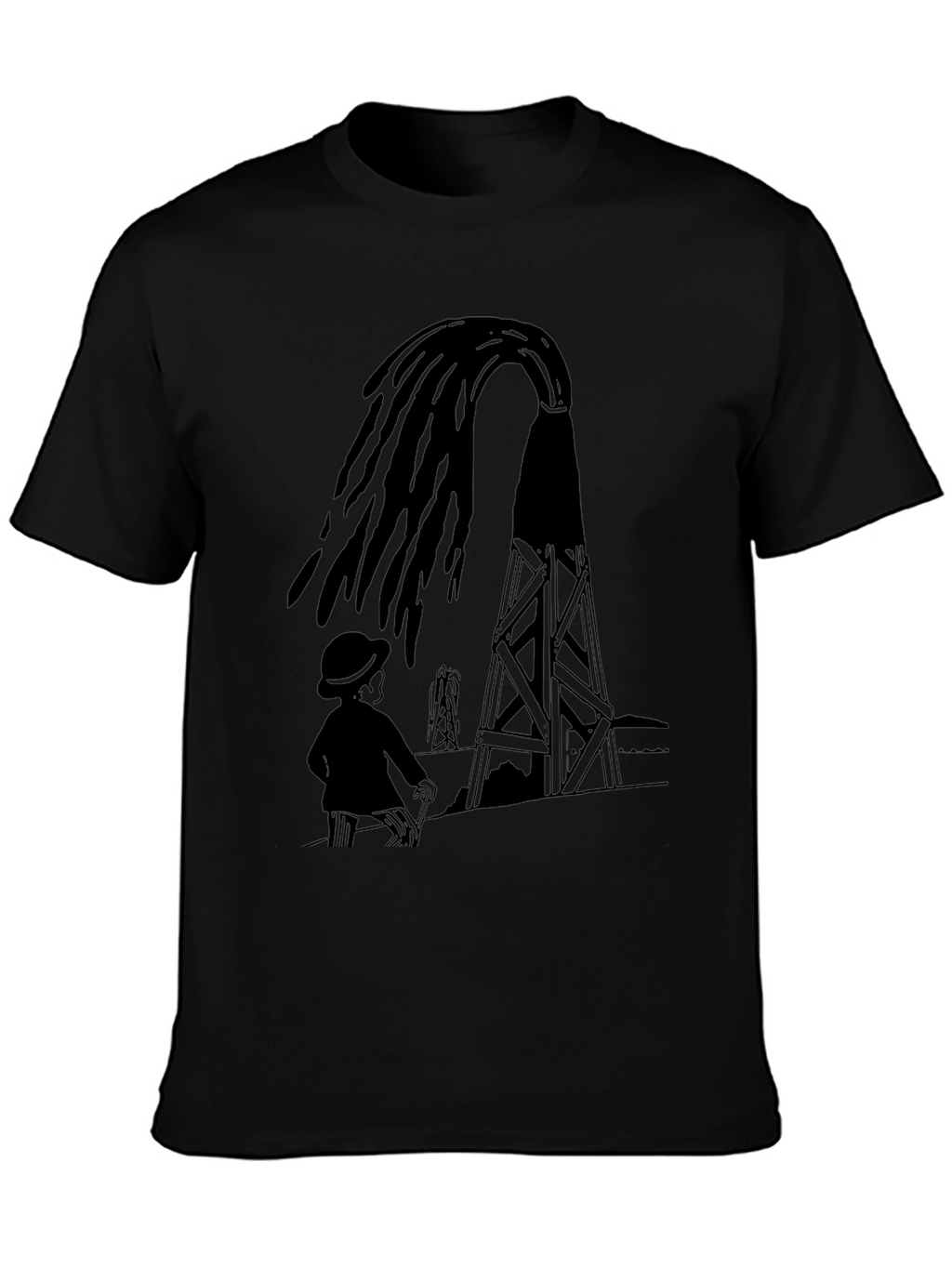 Oil Derrick Graphic Tee - Black