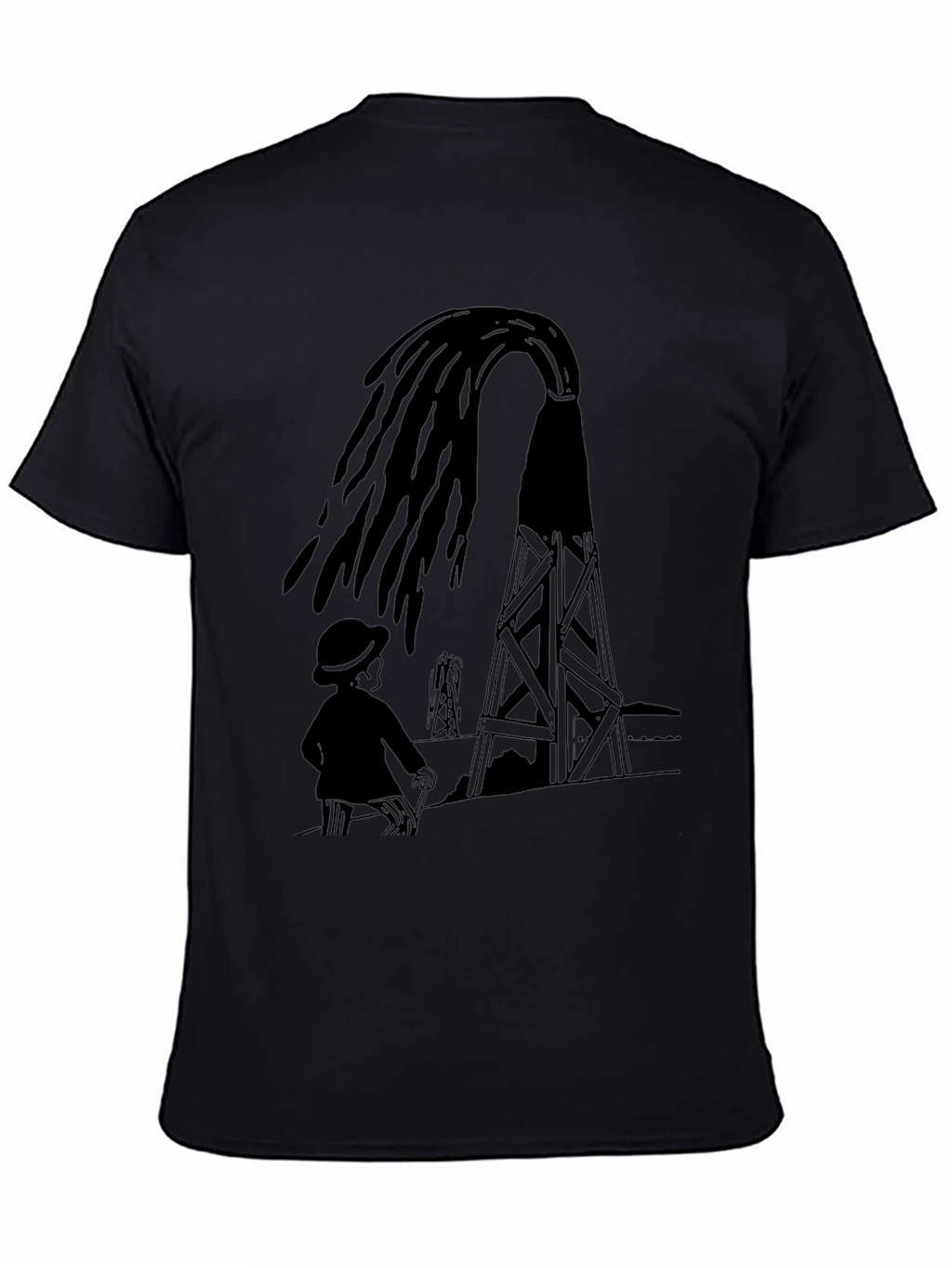 Oil Derrick Graphic Tee - Black