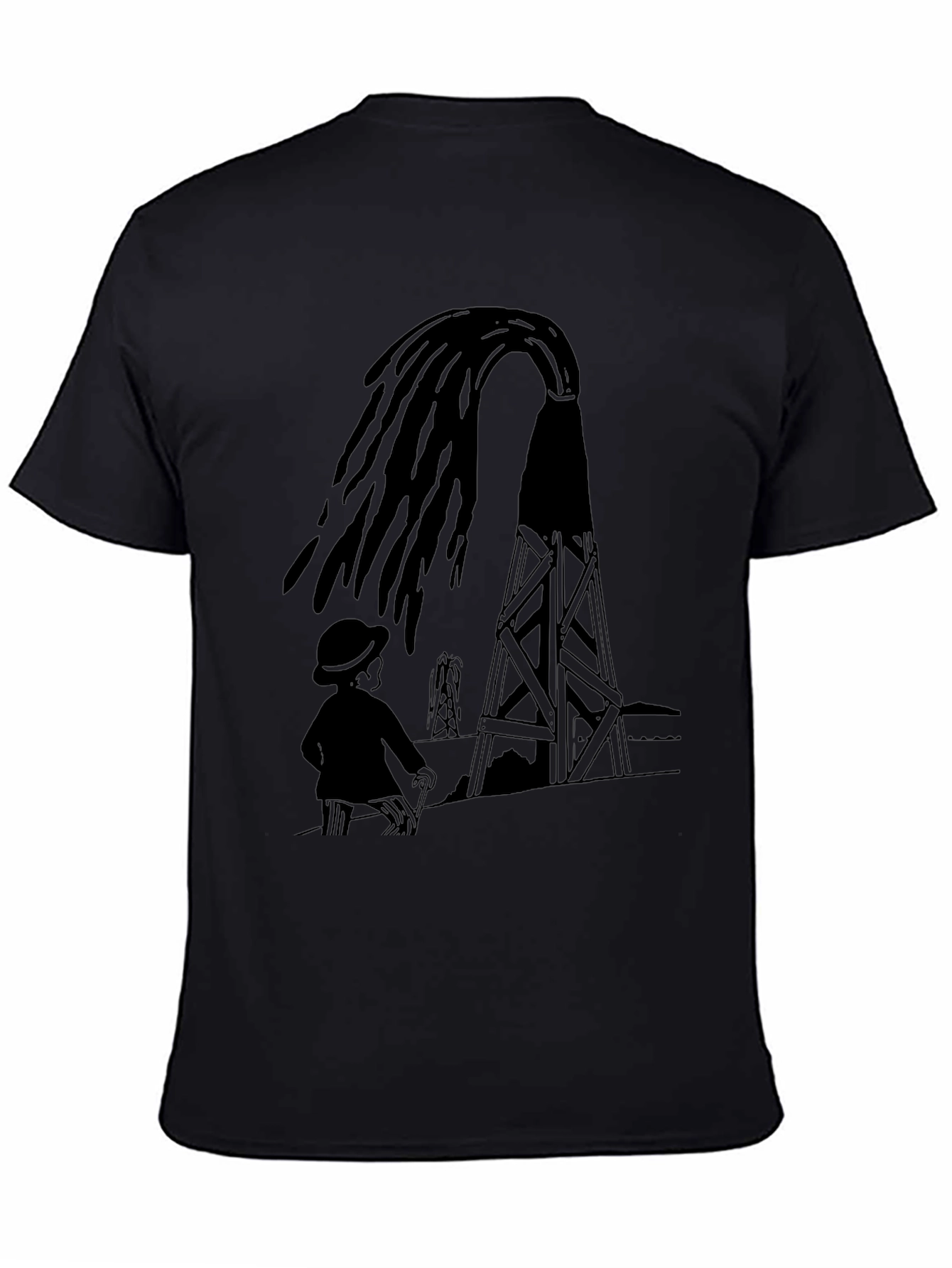 Oil Derrick Graphic Tee - Black