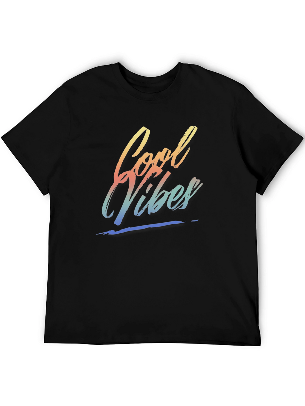 Cool Vibes Graphic Tee - Black Crew Neck T-Shirt