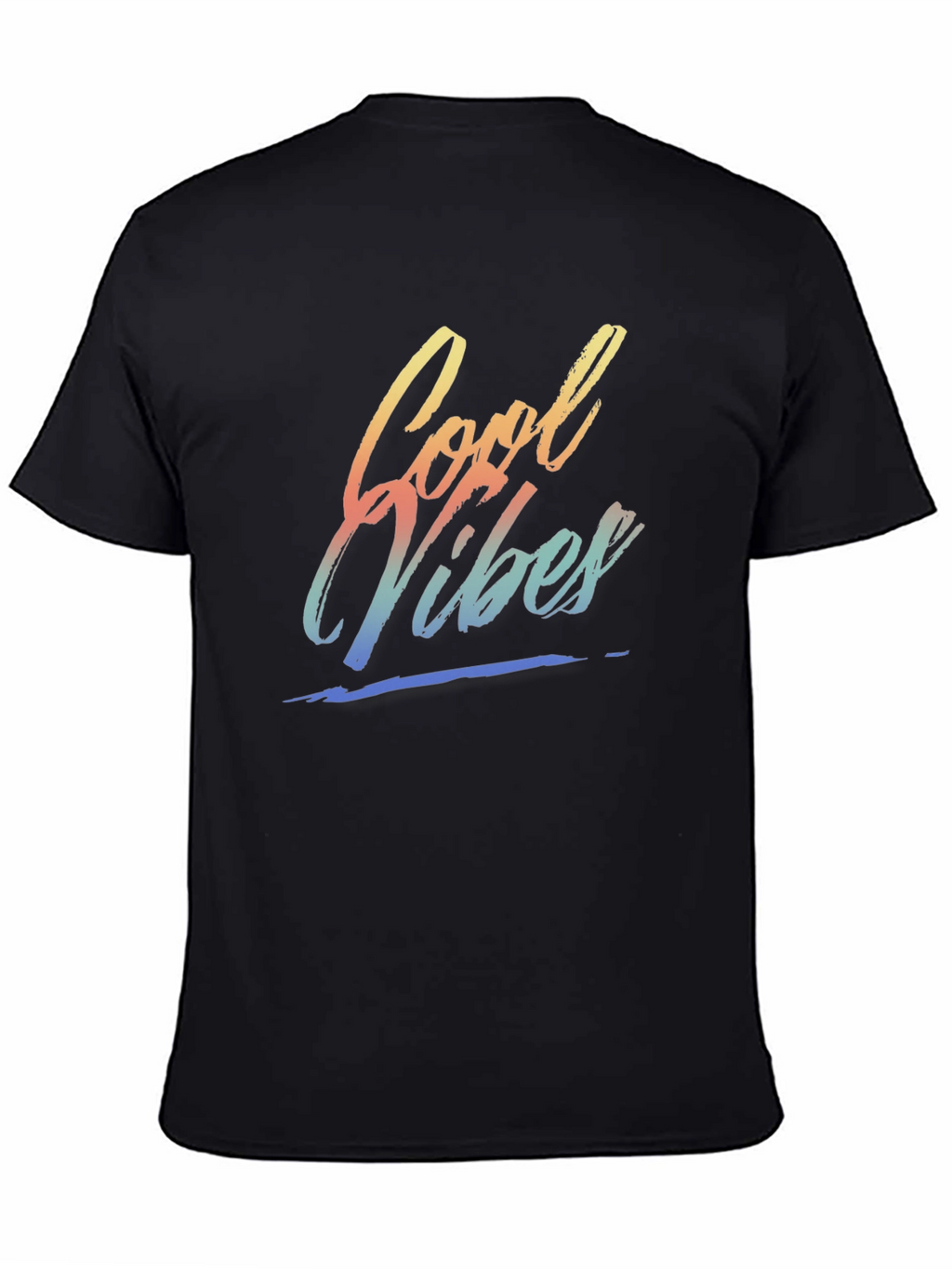 Cool Vibes Graphic Tee - Black Crew Neck T-Shirt