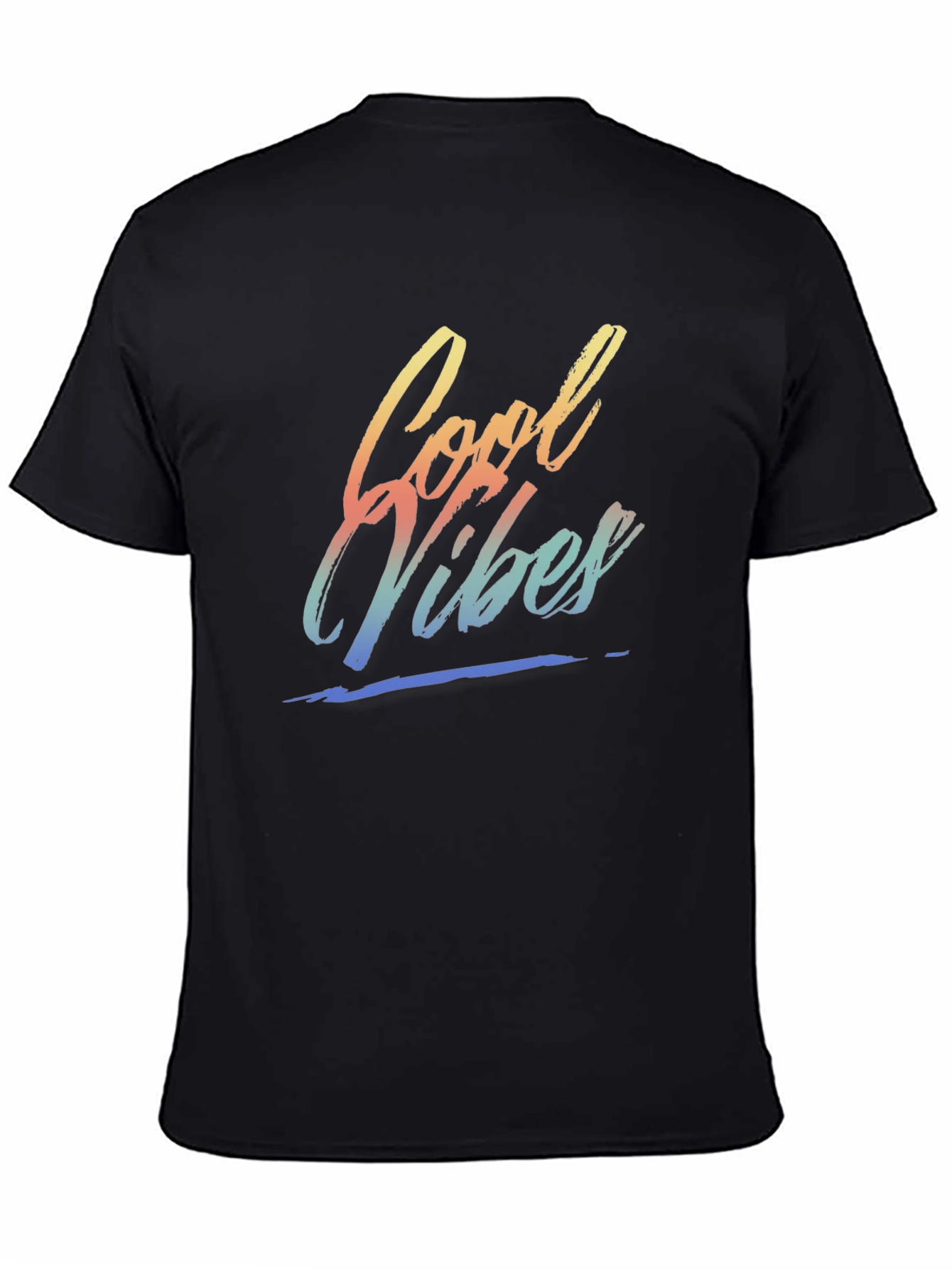 Cool Vibes Graphic Tee - Black Crew Neck T-Shirt