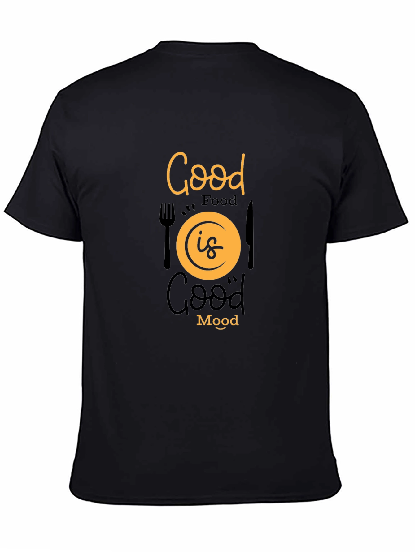 Good Food Good Mood Black Graphic Tee