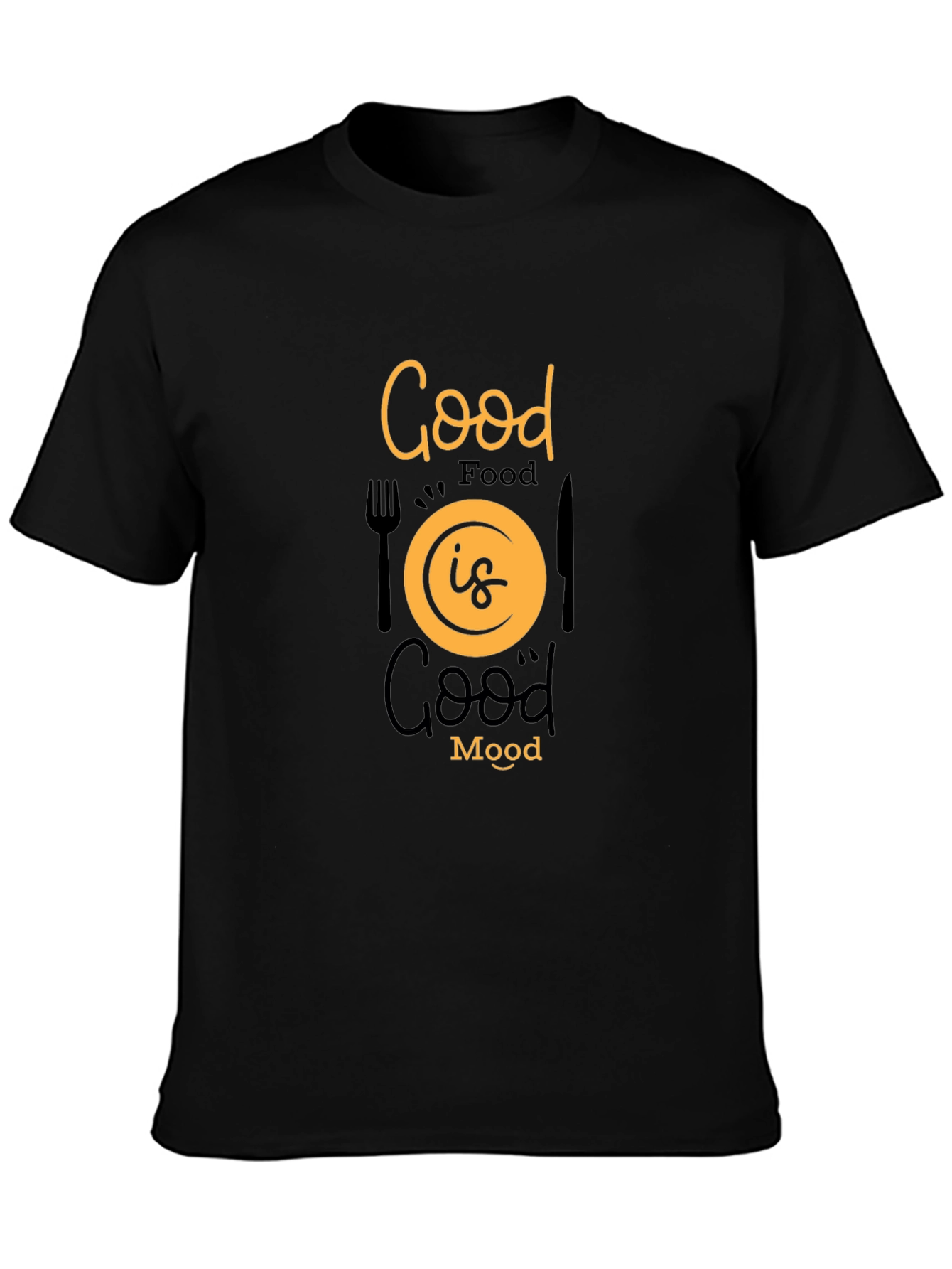 Good Food Good Mood Black Graphic Tee