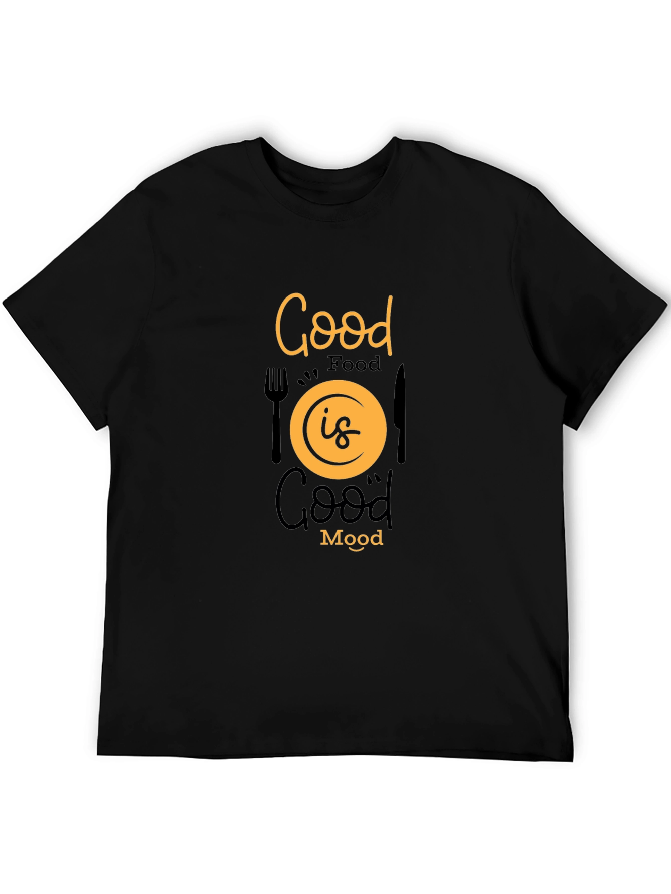 Good Food Good Mood Black Graphic Tee