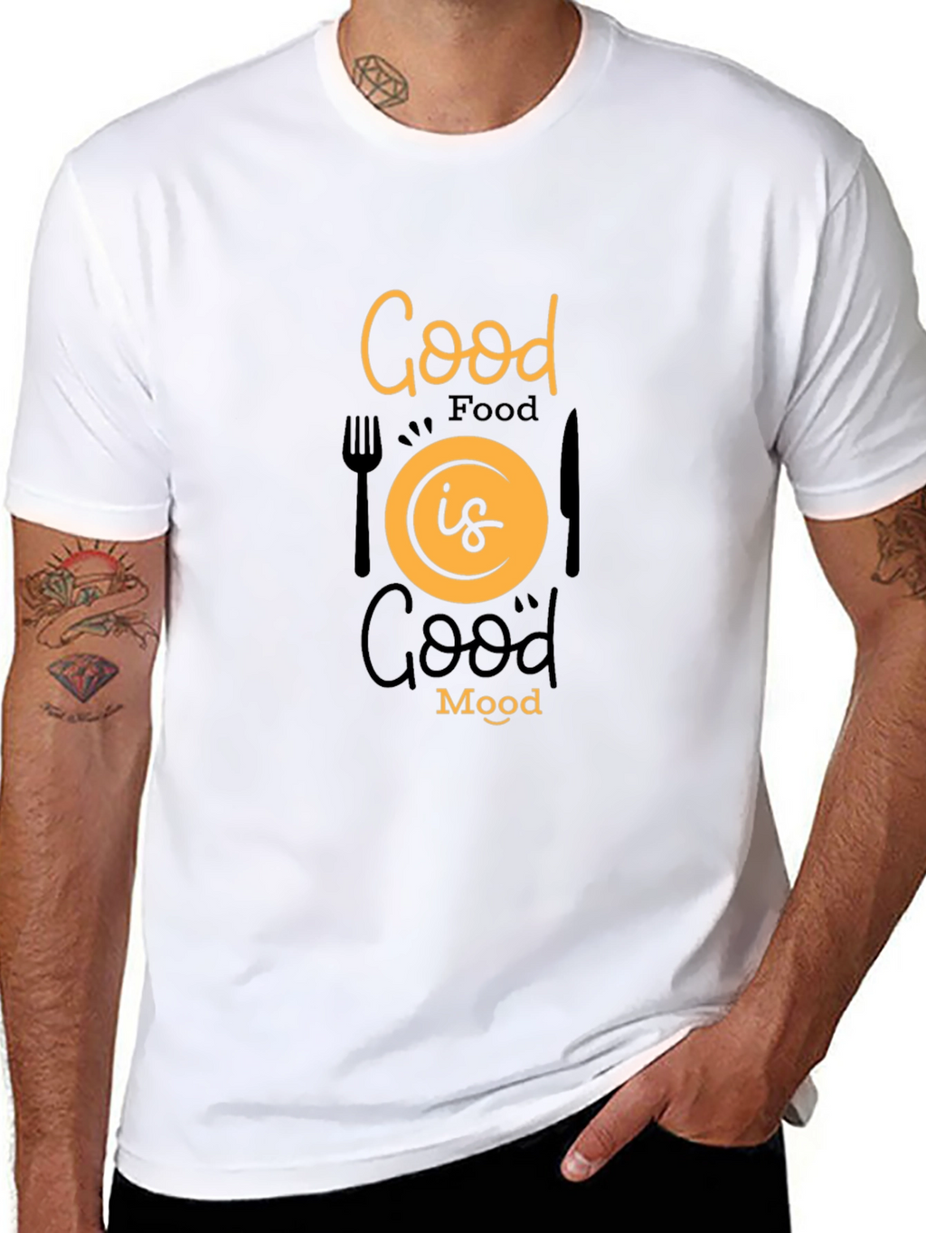 Good Food Good Mood Black Graphic Tee