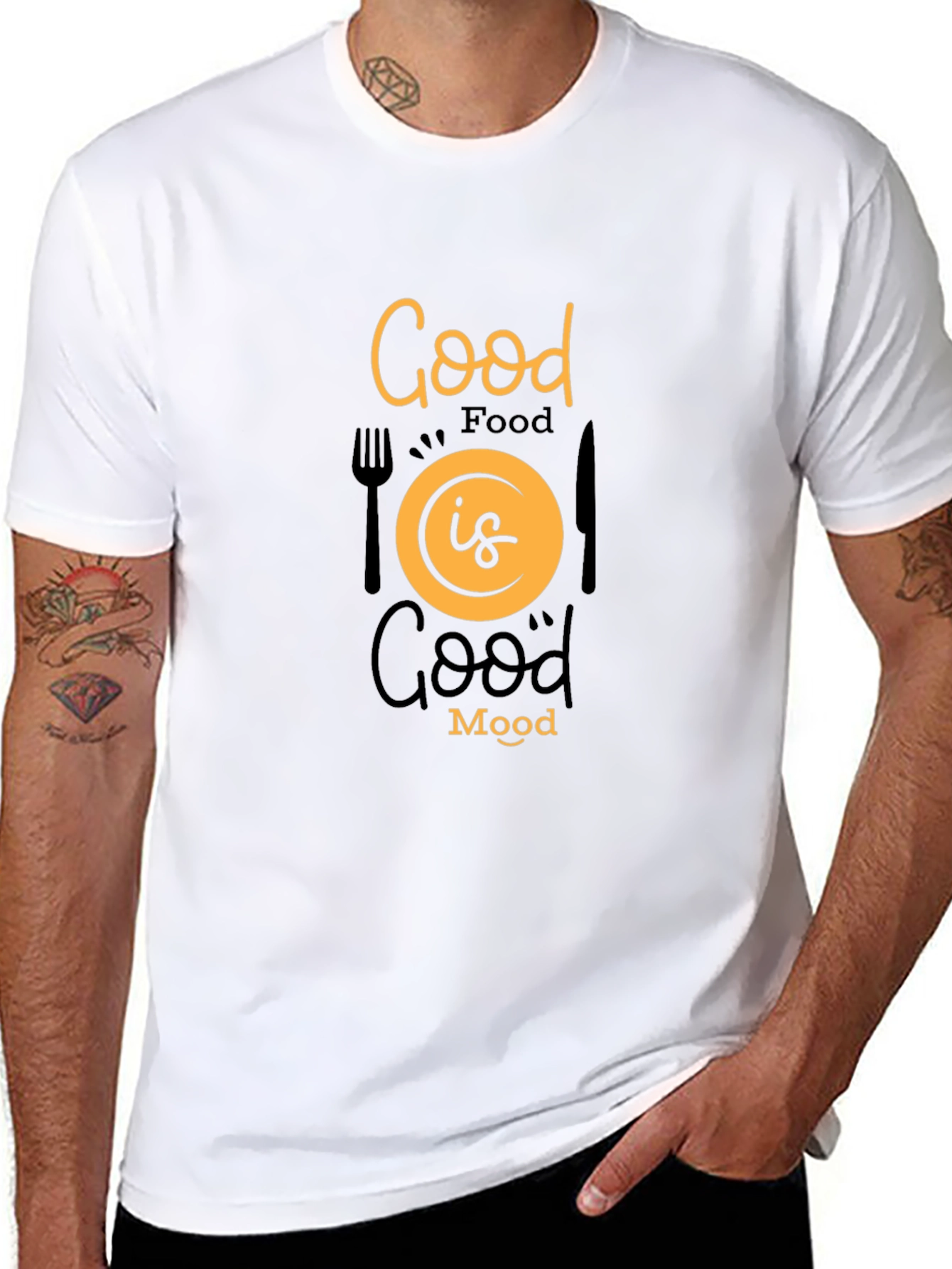 Good Food Good Mood Black Graphic Tee
