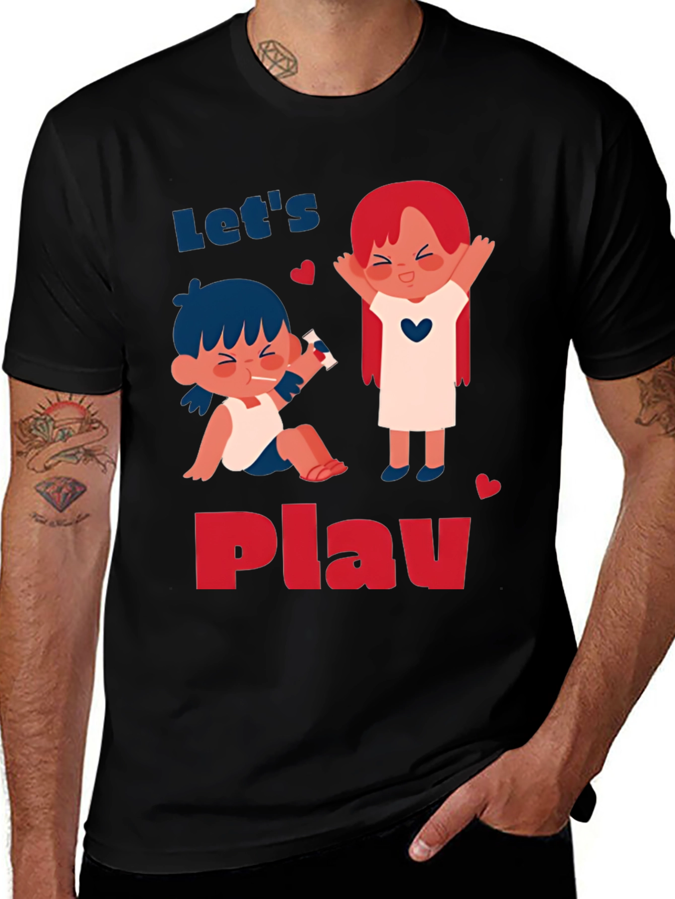 Playful Cartoon Print T-Shirt