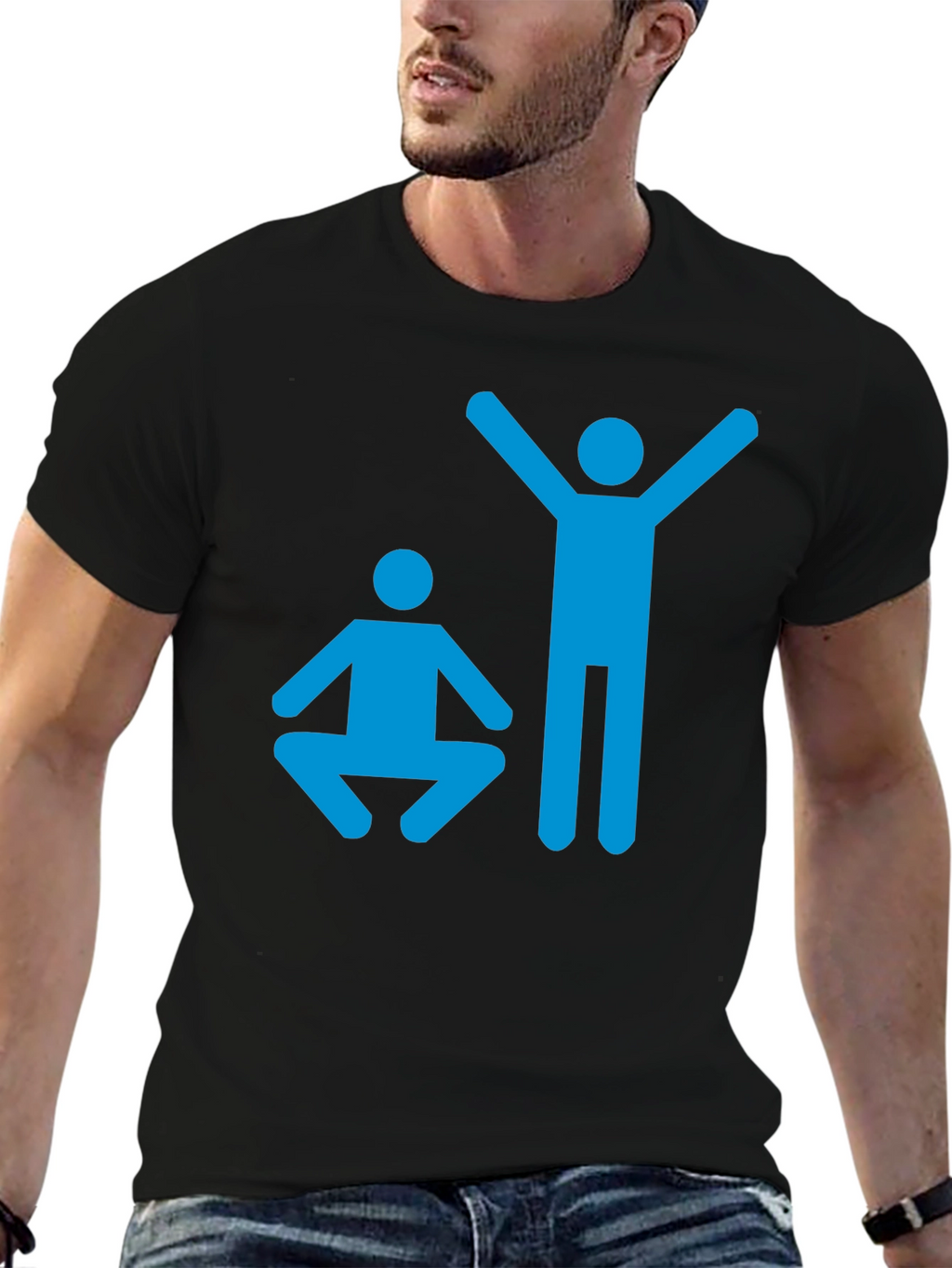 Yoga Pose Graphic T-Shirt - Black Cotton Tee